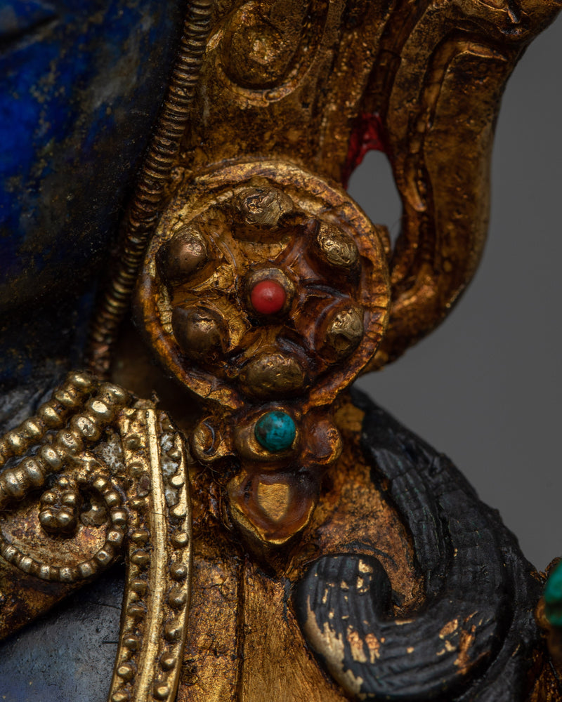 Bodhisattva Maitreya Buddha Statue | Exquisite Lapis Lazuli Stone Carving of Compassionate Enlightenment