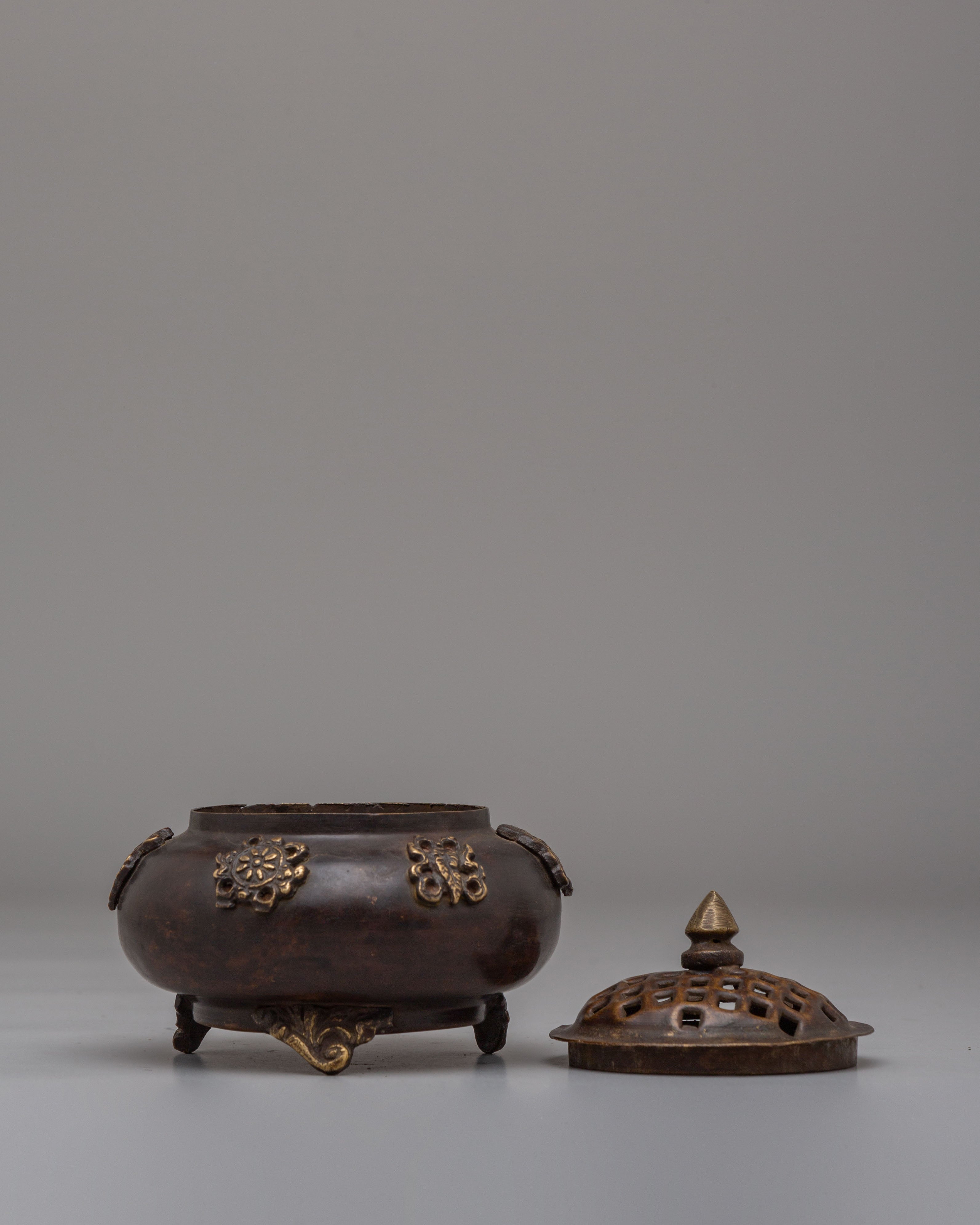 Handmade Traditional Incense Burner | Tibetan Meditation Altar Art