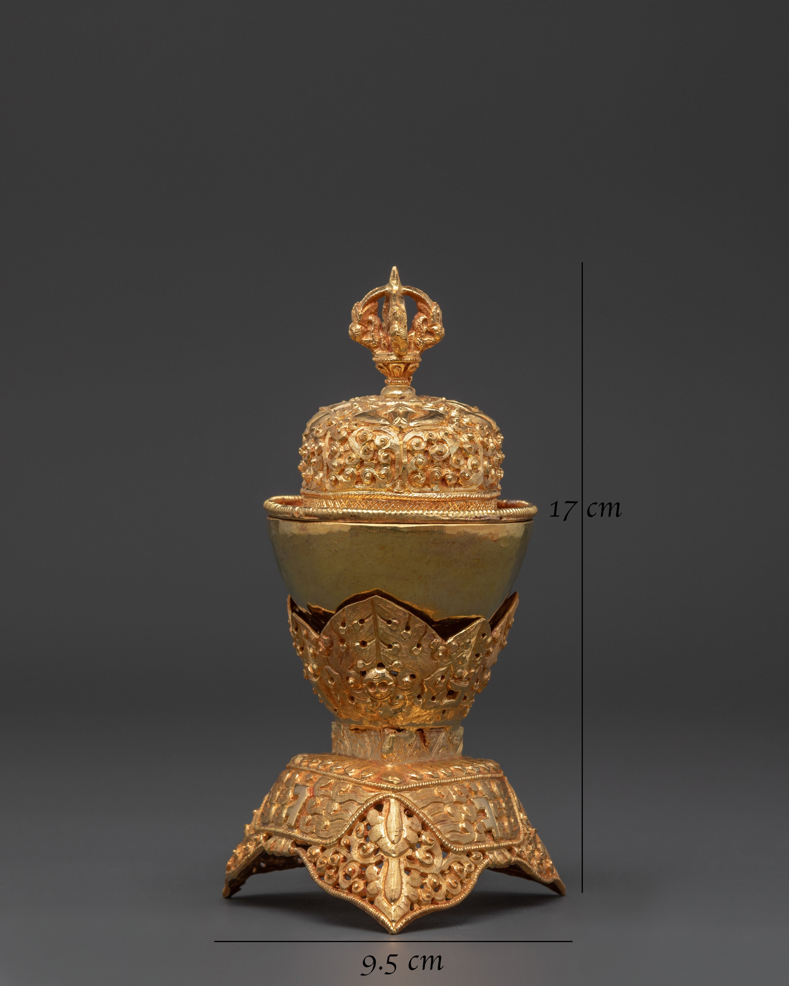 Gold Plated Kapala for Buddhist Ceremonies | Kapala for Tantric Practices