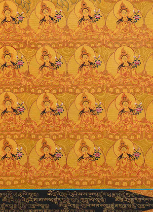 Big Size Gold 108 White Tara | Original Hand-Painted Female Bodhisattva Thangka