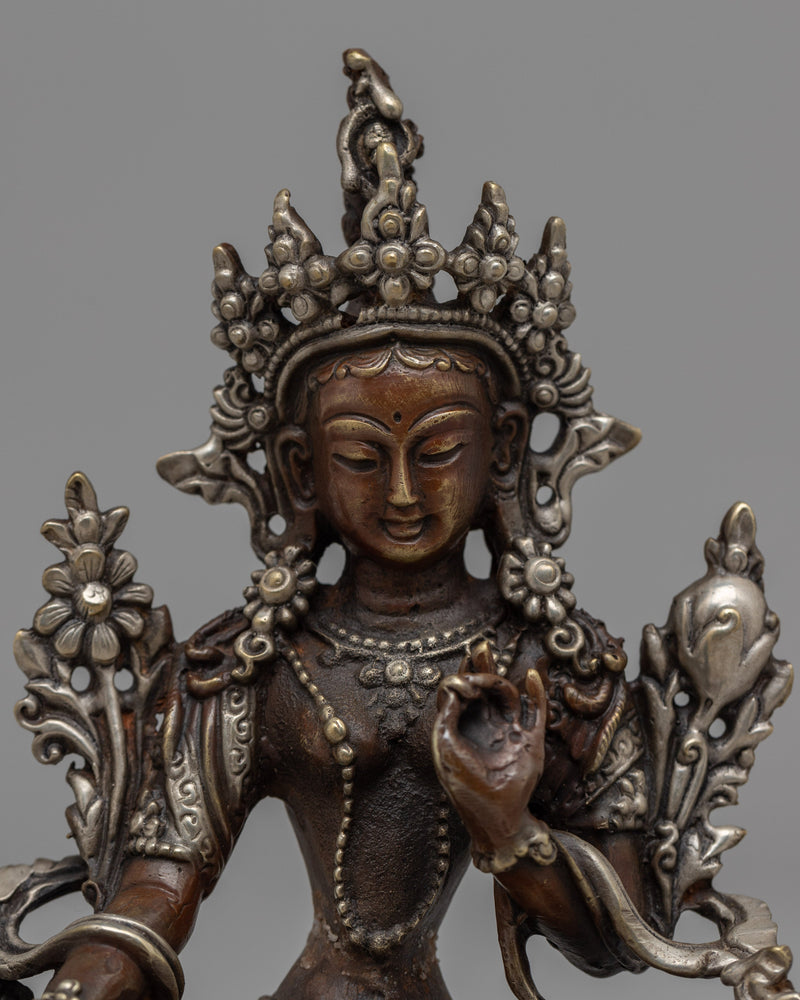 Green Tara Goddess Statue | Embodiment of Compassion, Protection, and Liberation