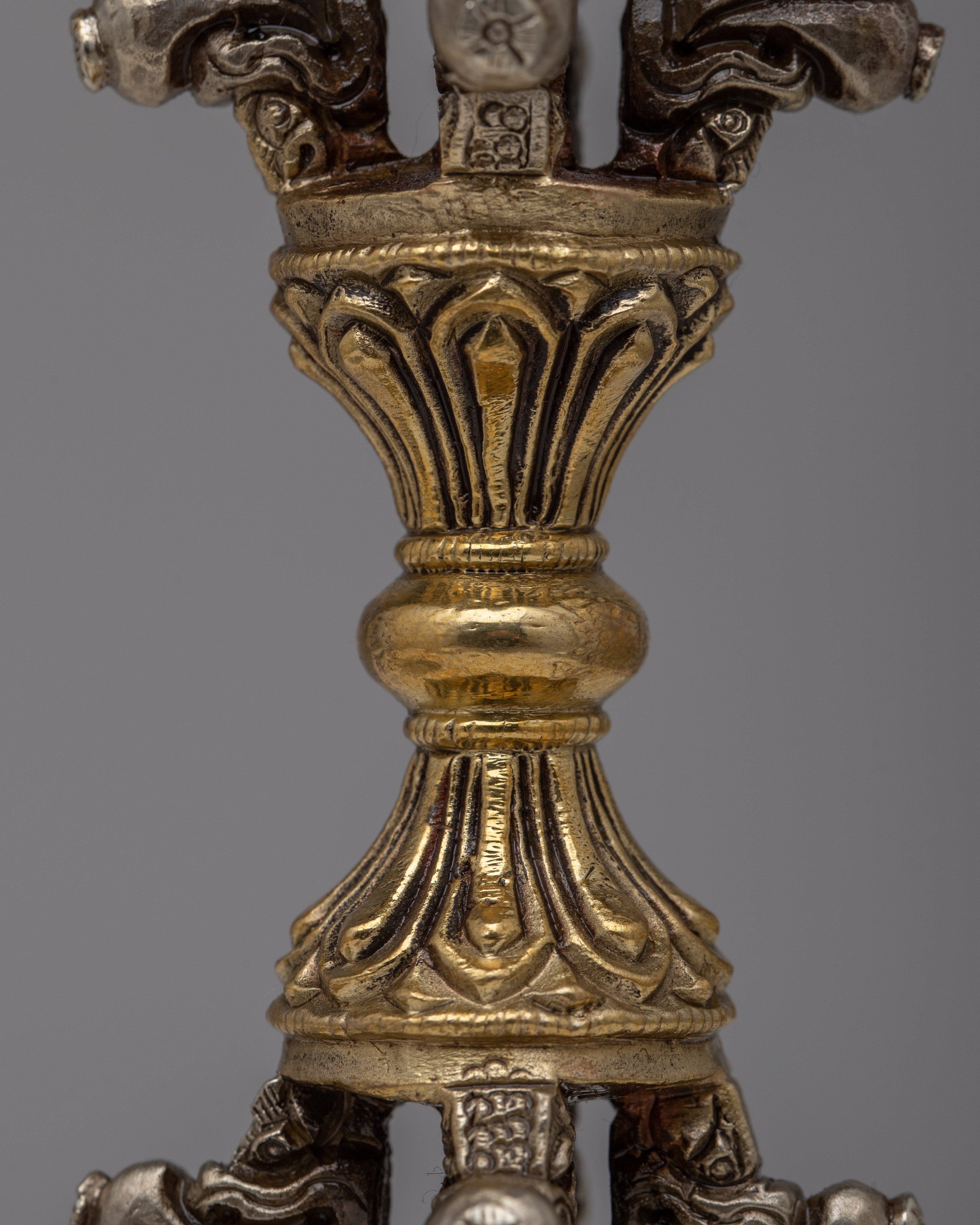 Tibetan Bronze Buddhist Vajra and Bell | Harnessing Sacred Symbols of Enlightenment and Spiritual Harmony in Ritual Practice