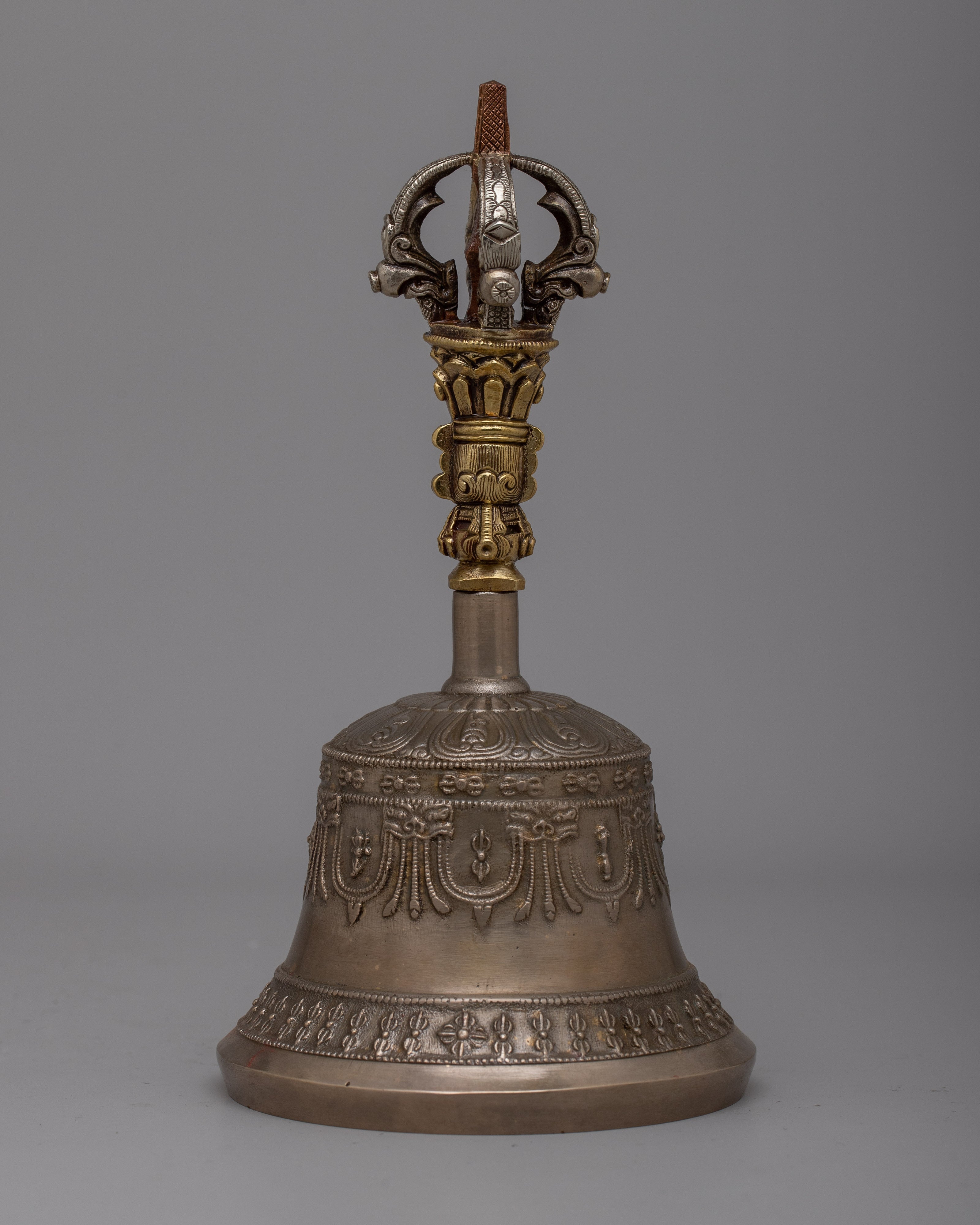Tibetan Bronze Buddhist Vajra and Bell | Harnessing Sacred Symbols of Enlightenment and Spiritual Harmony in Ritual Practice