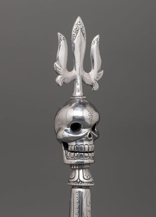 Handcrafted Phurba with Trident and Skull Design | Tibetan Iron Ritual Dagger