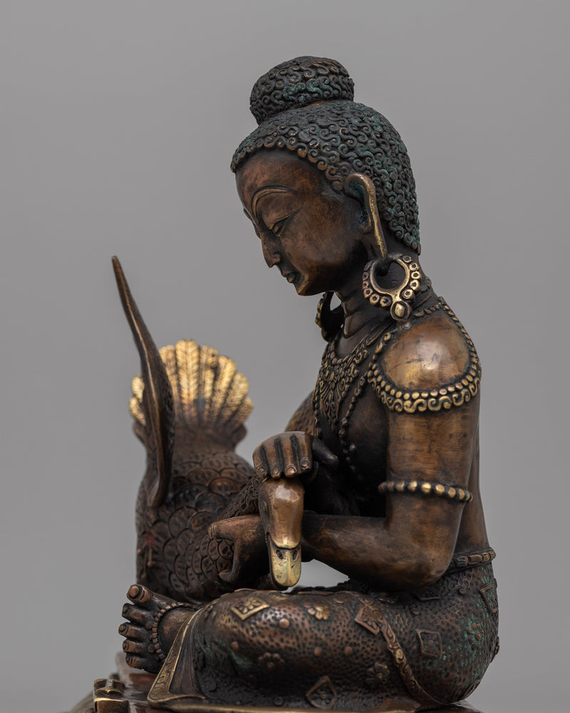 Siddhartha Gautam Buddha with Swan | Serenity and Enlightenment Through Graceful Symbolism