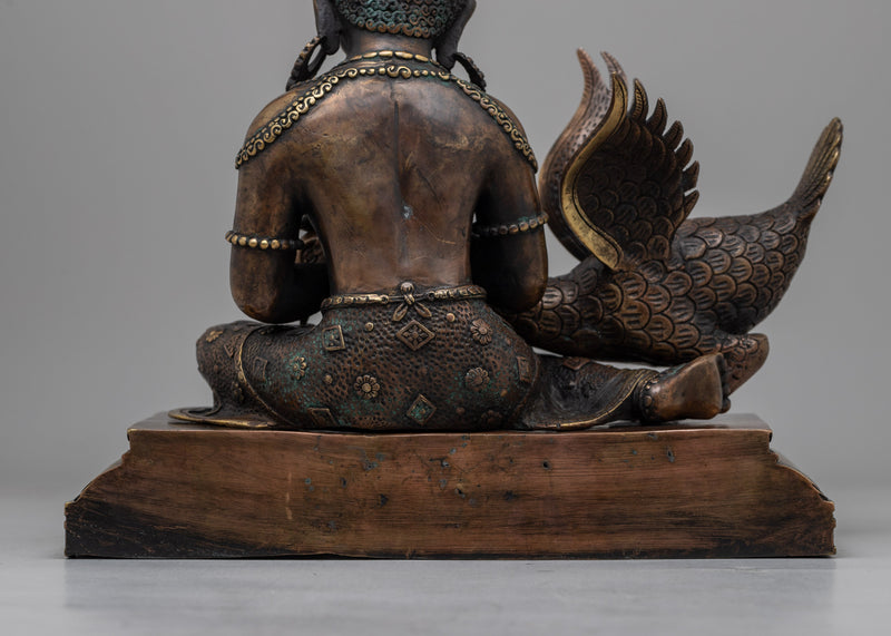 Siddhartha Gautam Buddha with Swan | Serenity and Enlightenment Through Graceful Symbolism