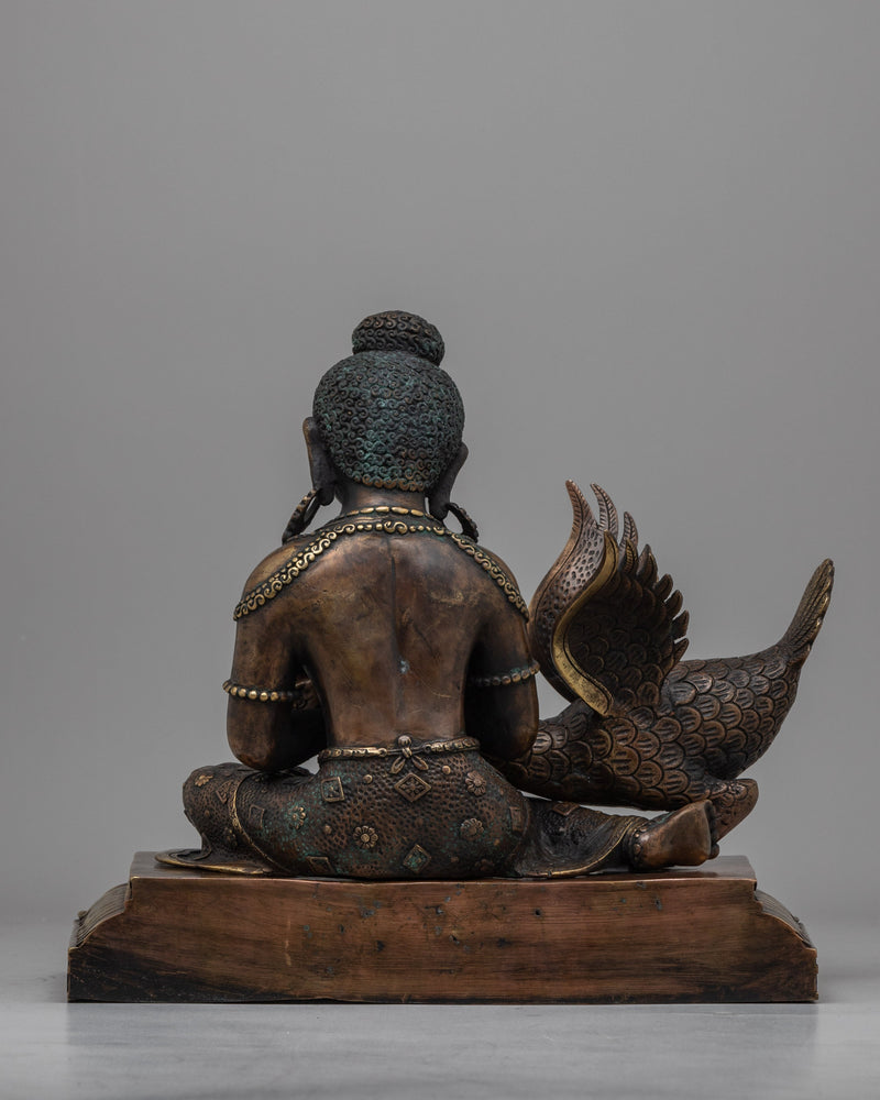 Siddhartha Gautam Buddha with Swan | Serenity and Enlightenment Through Graceful Symbolism