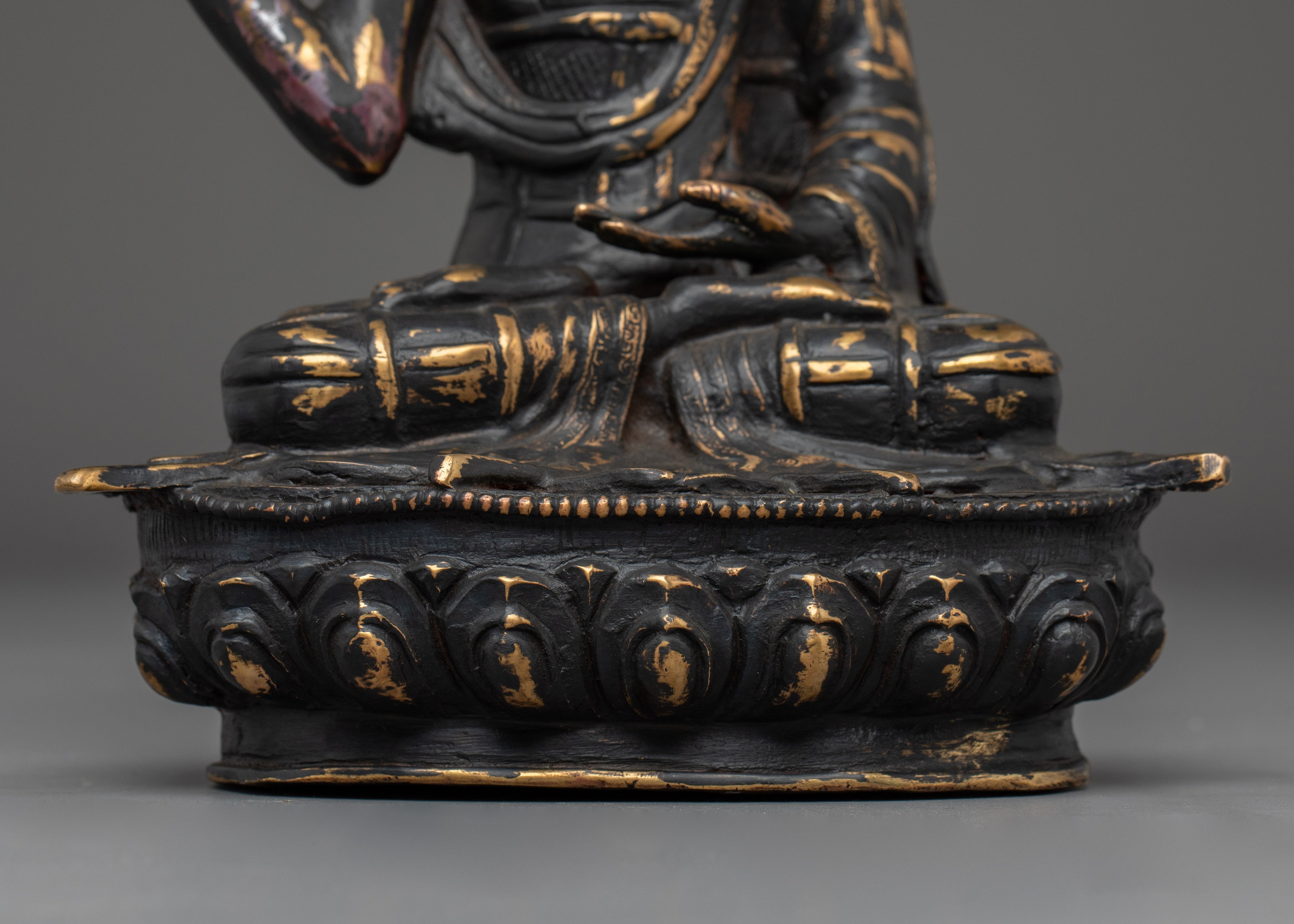 Handmade Tranquil Buddha Statue | Antique Finish Copper Meditation Sculpture