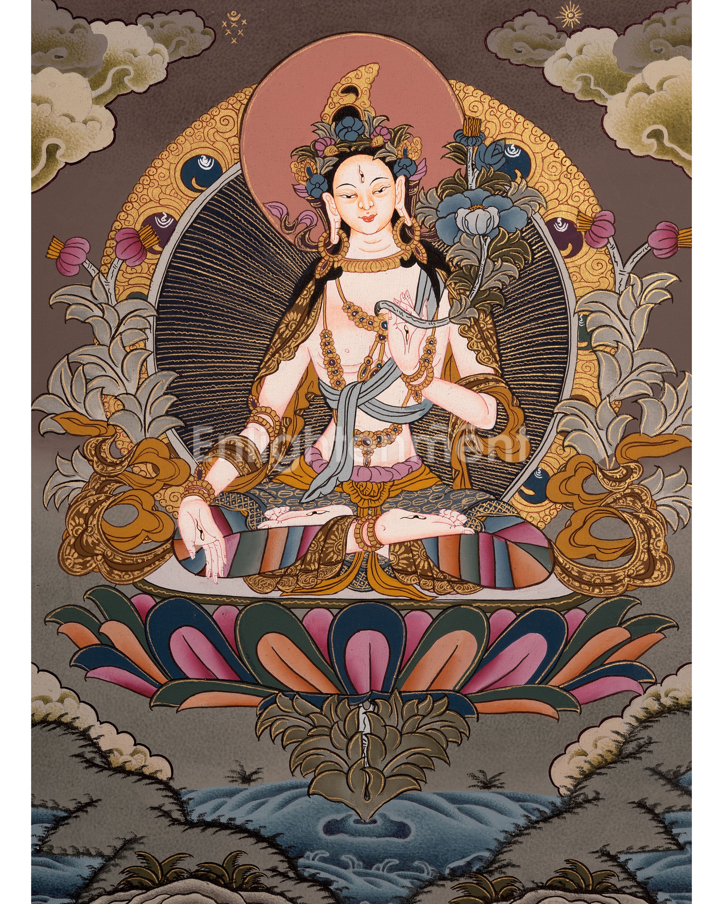 Buddhist White Tara | Tibetan Female Goddess Thangka