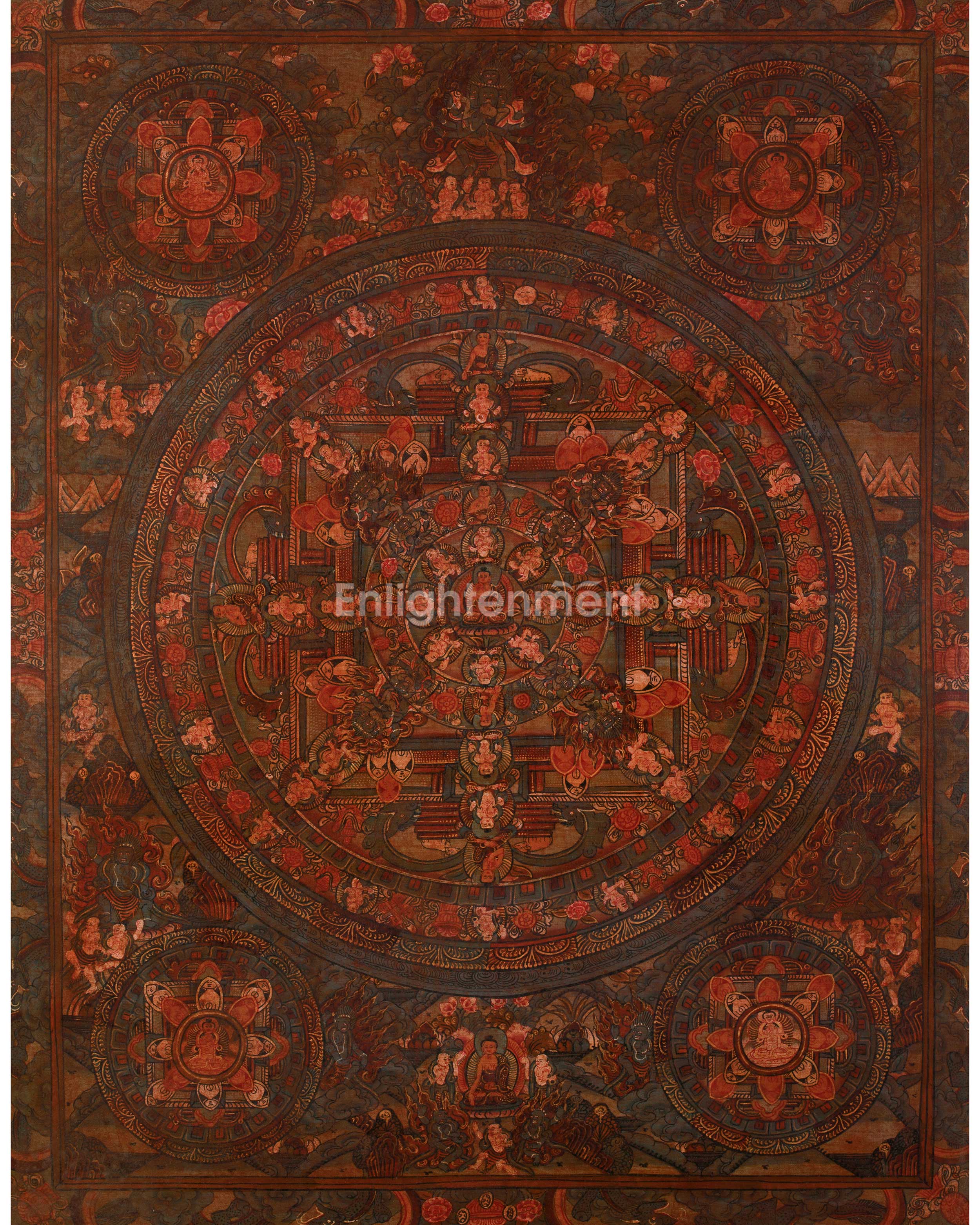 Yamantaka Mandala Thangka | Sacred Geometry of Wisdom and Protection