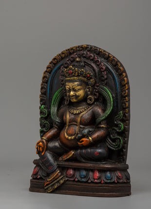 Hand-Painted Dzambhala for Dharma Statue | Buddhist Wealth Deity