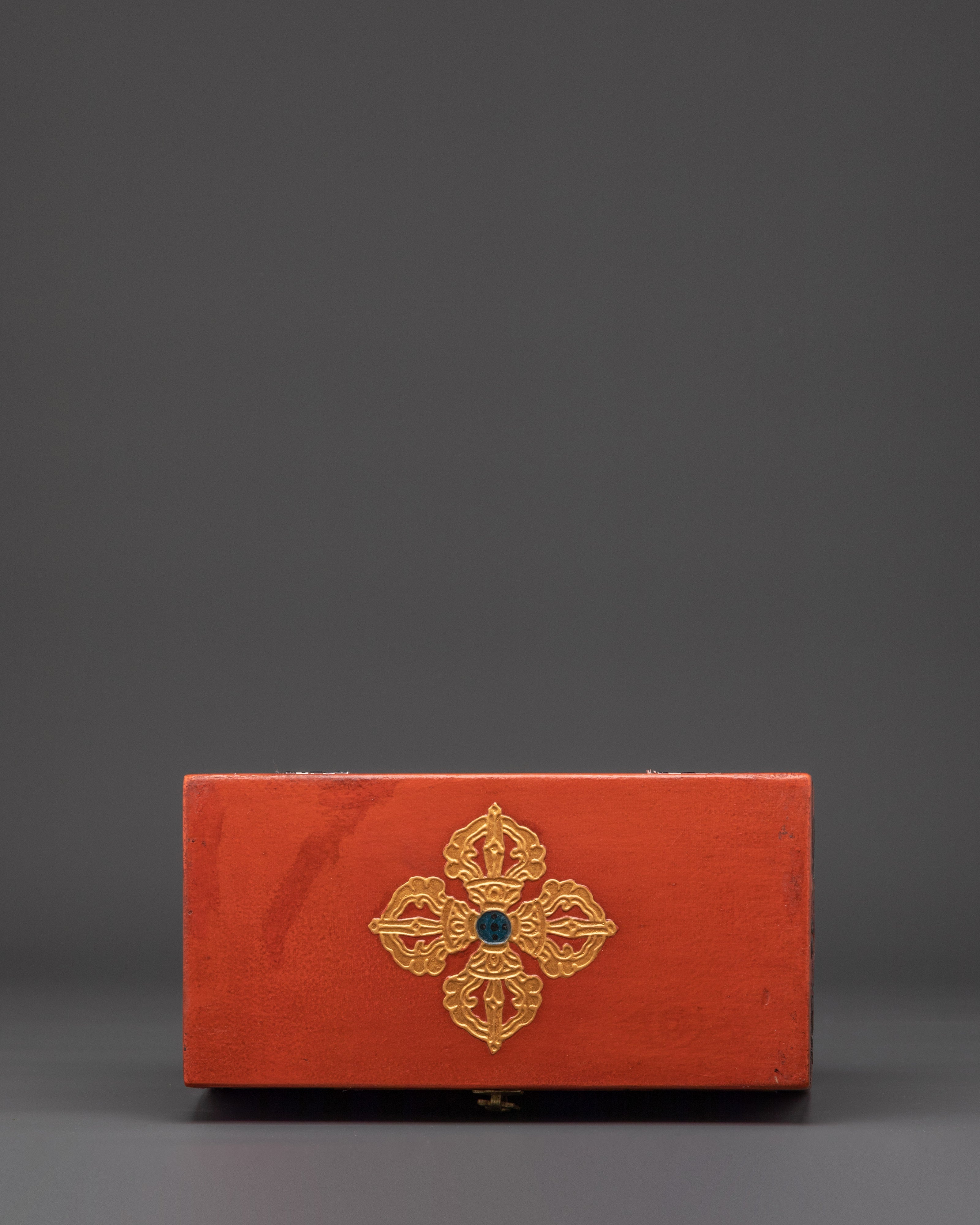 Tibetan Decorative Storage Box | Featuring Bisho Vajra, Lotus, Conch