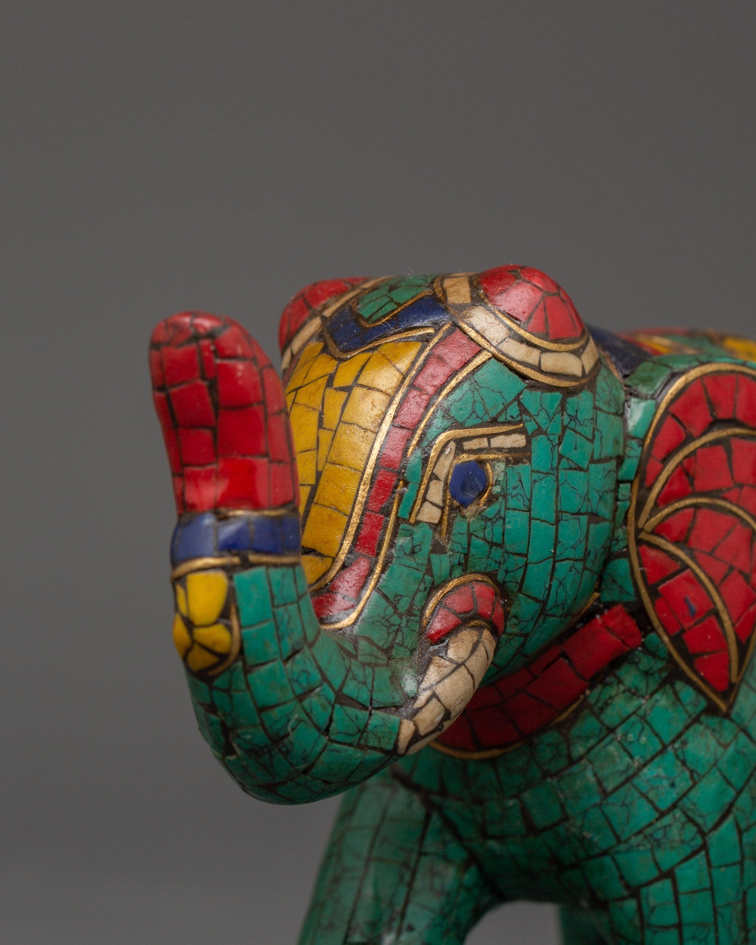 Decorative Brass Elephant Statue | Home & Spiritual Good Luck Decor