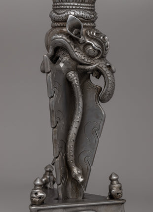 Handcrafted Iron Vajra Phurba |  A Sacred Tibetan Ritual Artifact