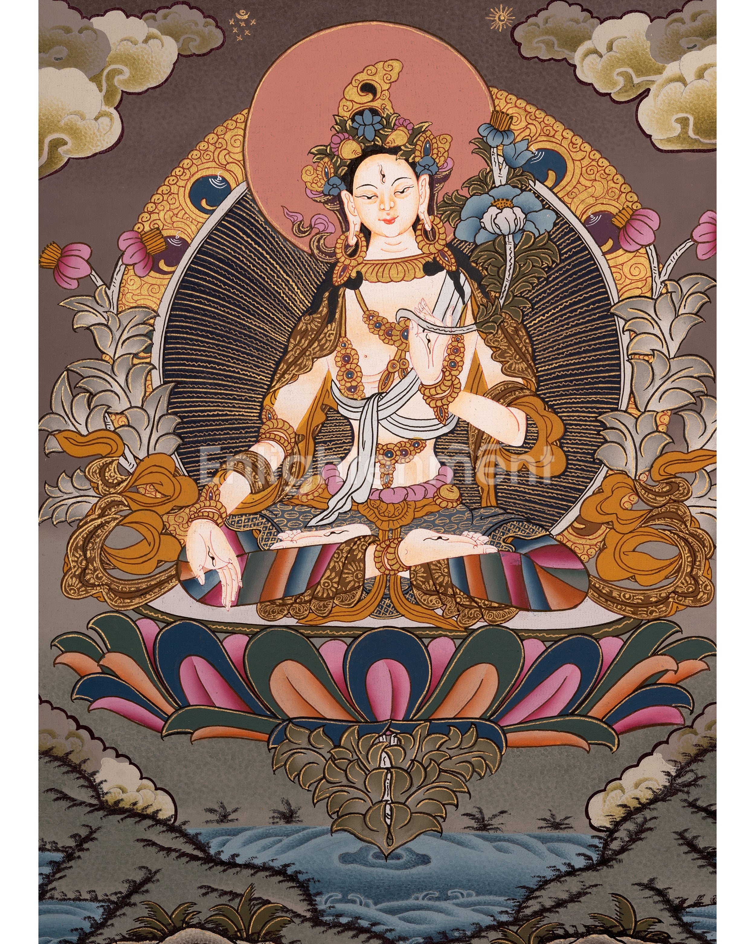 Buddhist White Tara | Tibetan Female Goddess Thangka