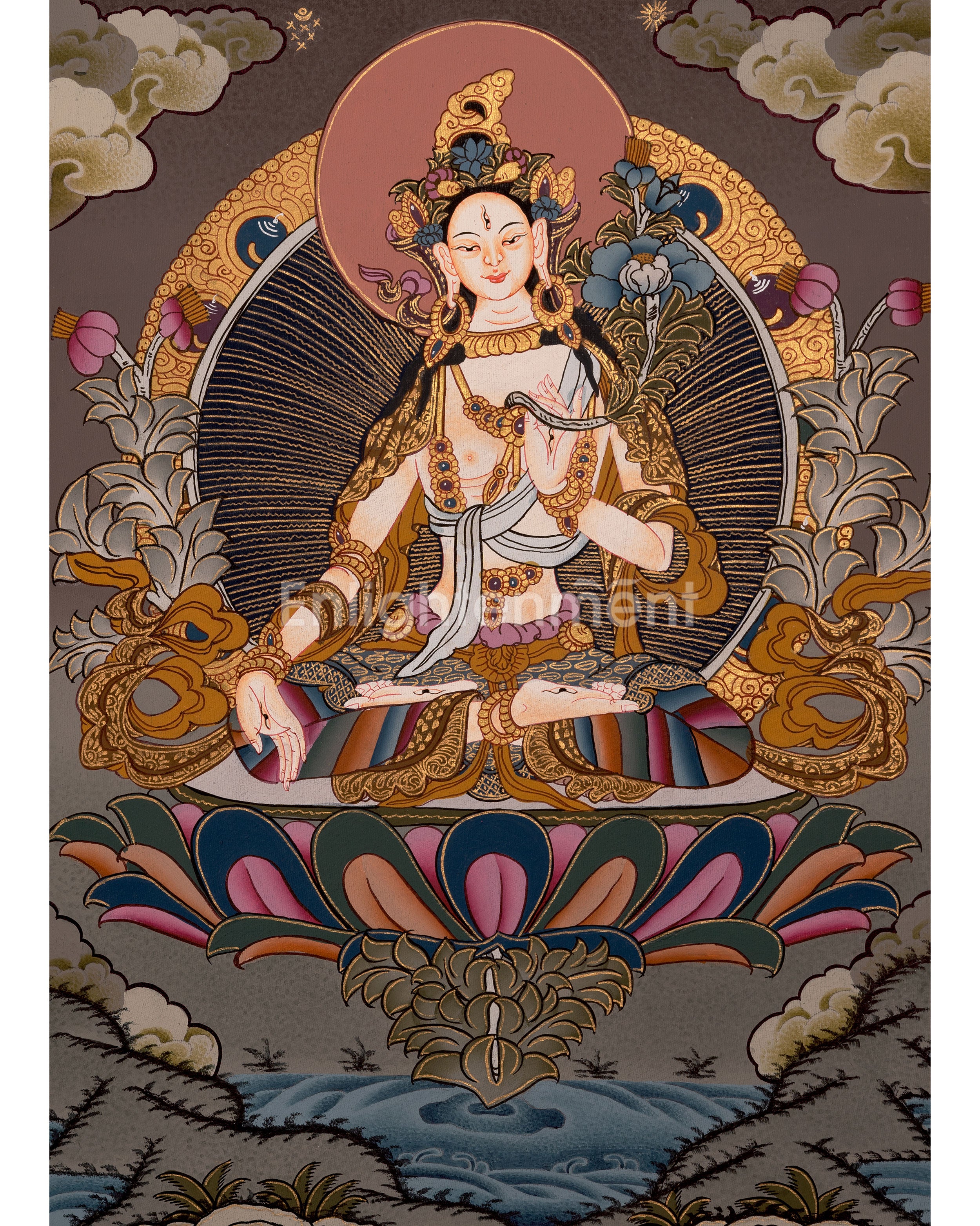 Buddhist White Tara | Tibetan Female Goddess Thangka