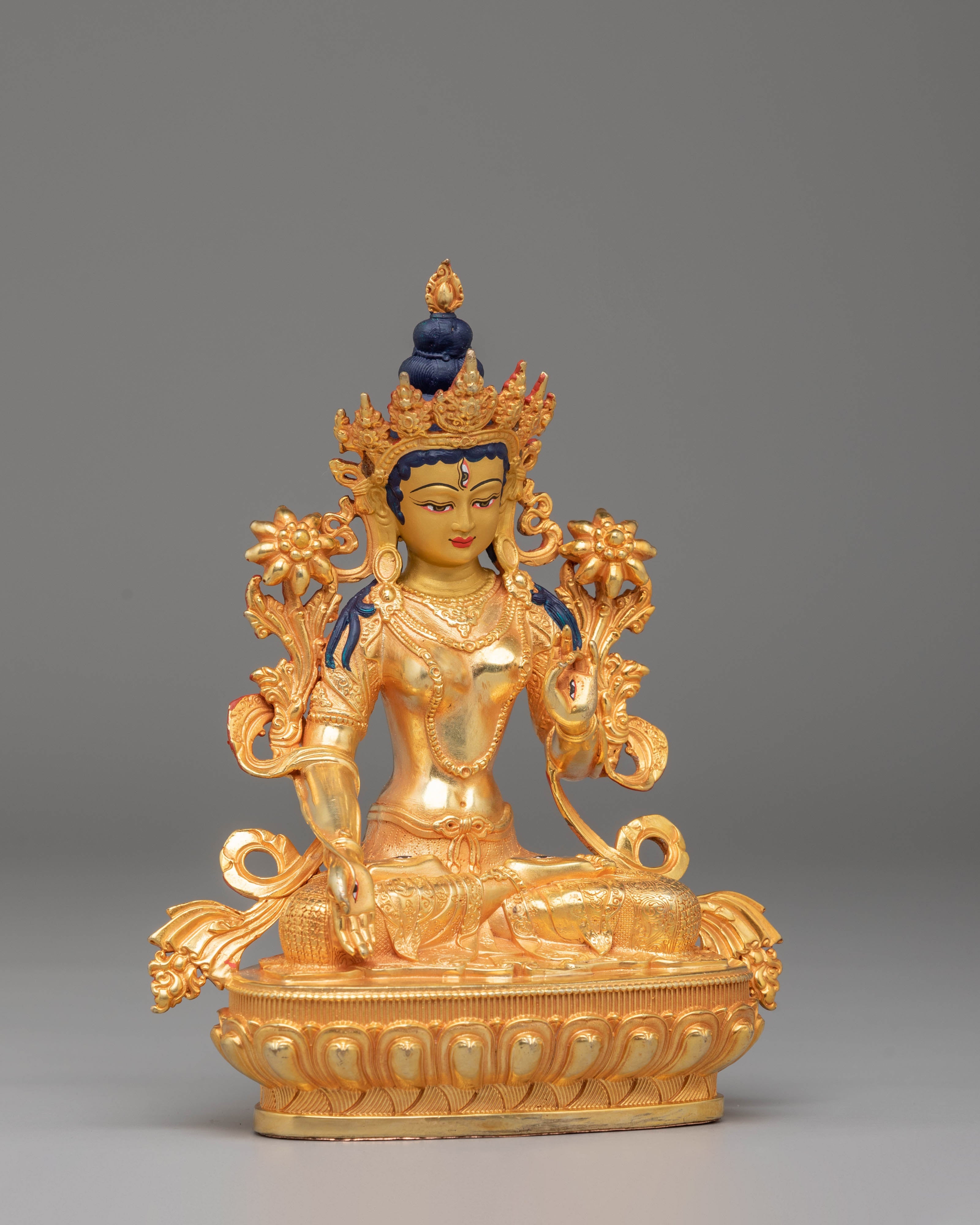 Green Tara Compassion Statue | Handcrafted Tibetan Deity Figurine