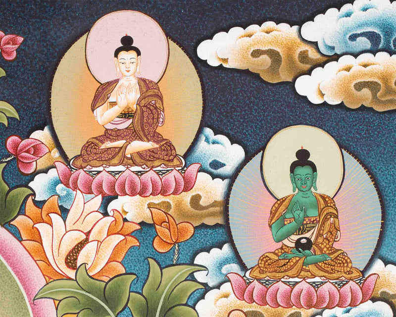 Healing Buddha Medicine Buddha Thangka | Hand-Painted Spiritual Arts