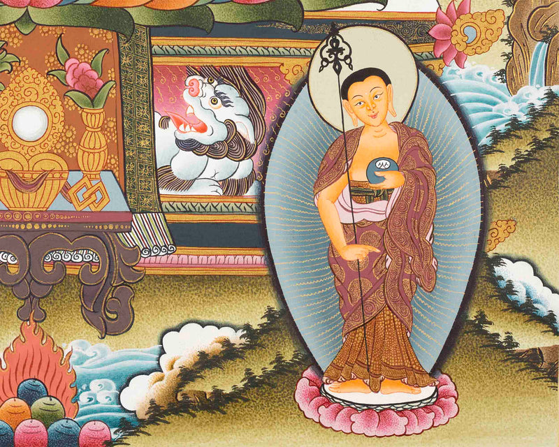 Healing Buddha Medicine Buddha Thangka | Hand-Painted Spiritual Arts