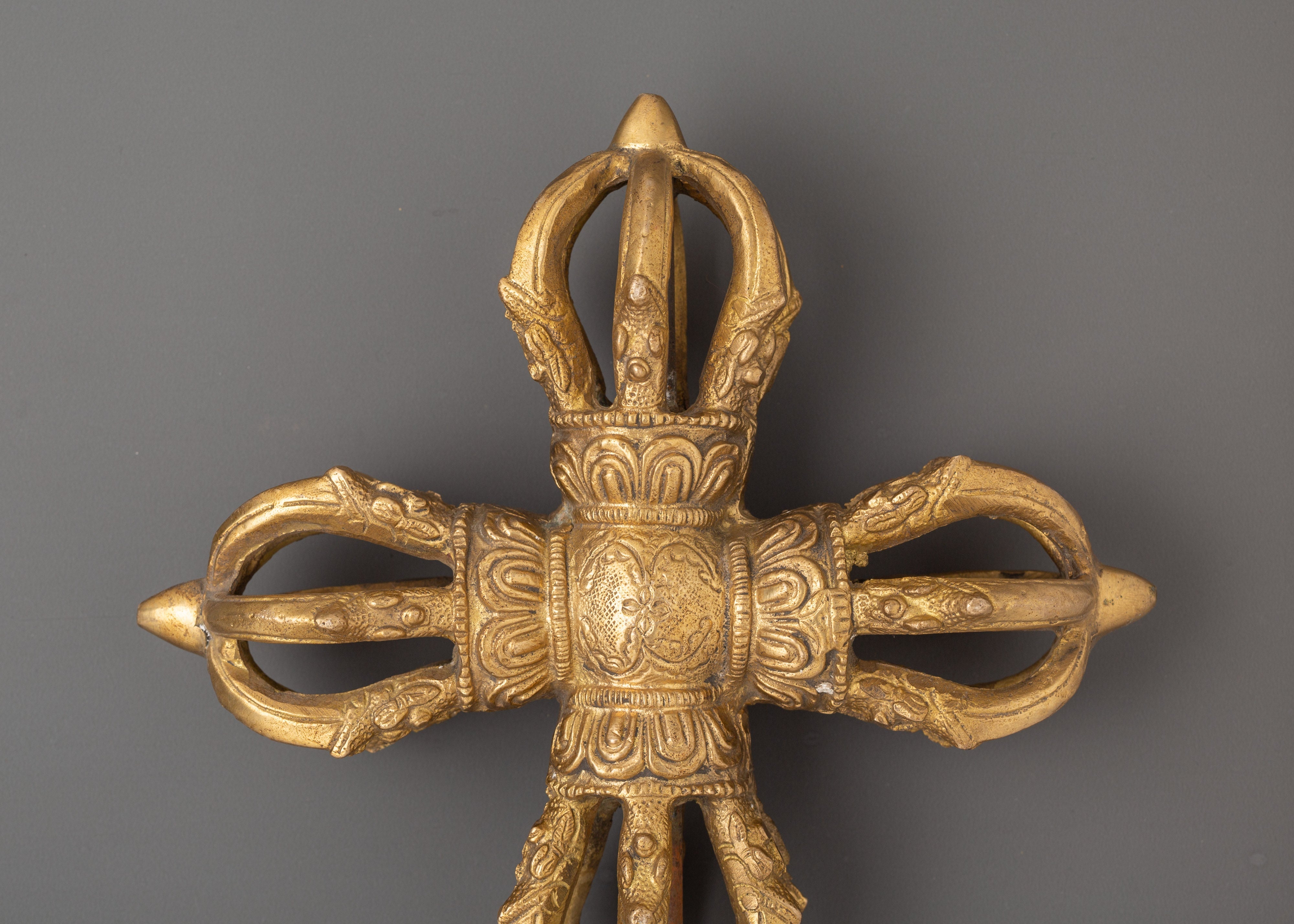 Brass Bishwo Vajra Double Dorje | Buddhist Altar Decor
