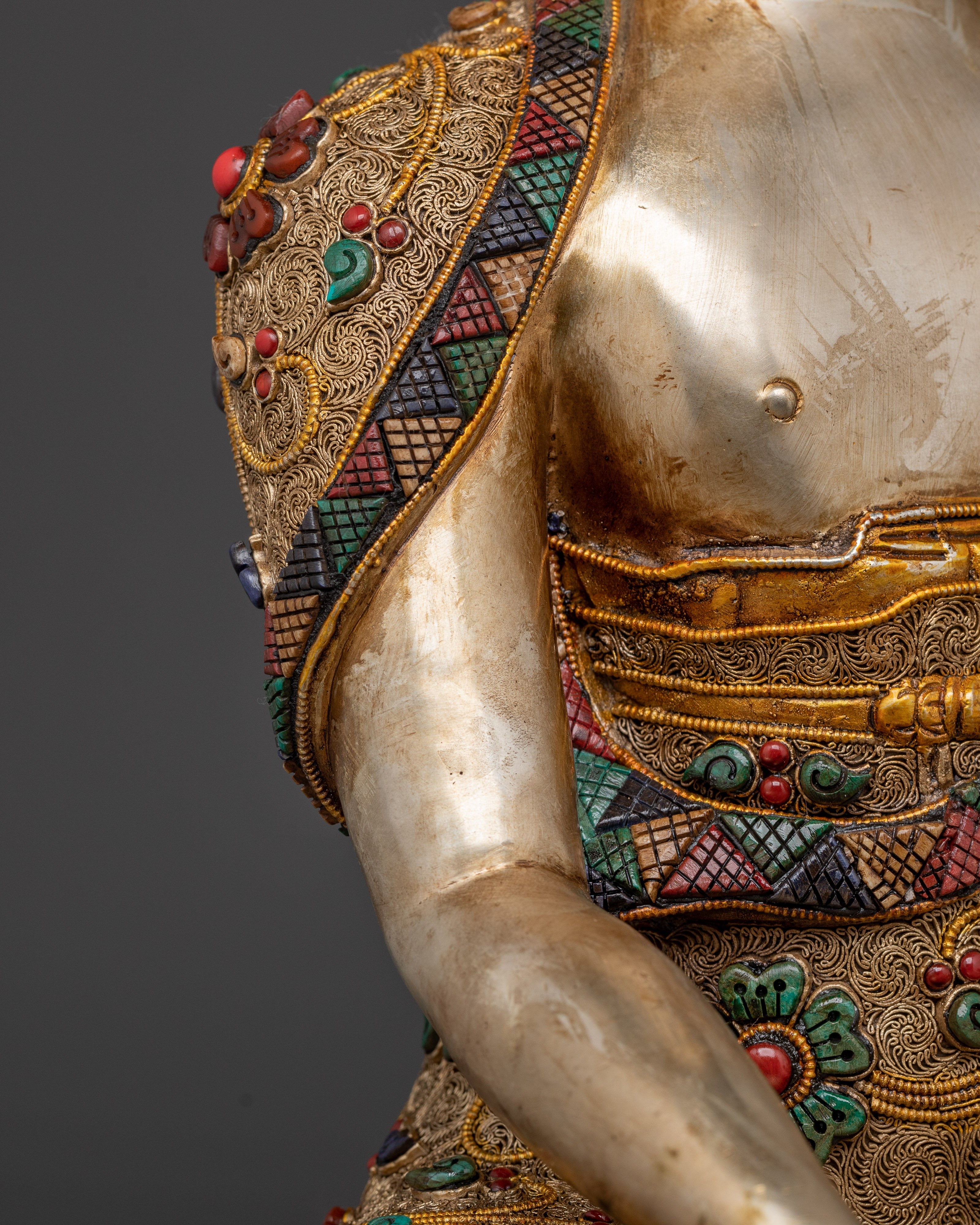 Shakyamuni Buddha Handcrafted Statue | Gold-Plated Tibetan Sacred Art