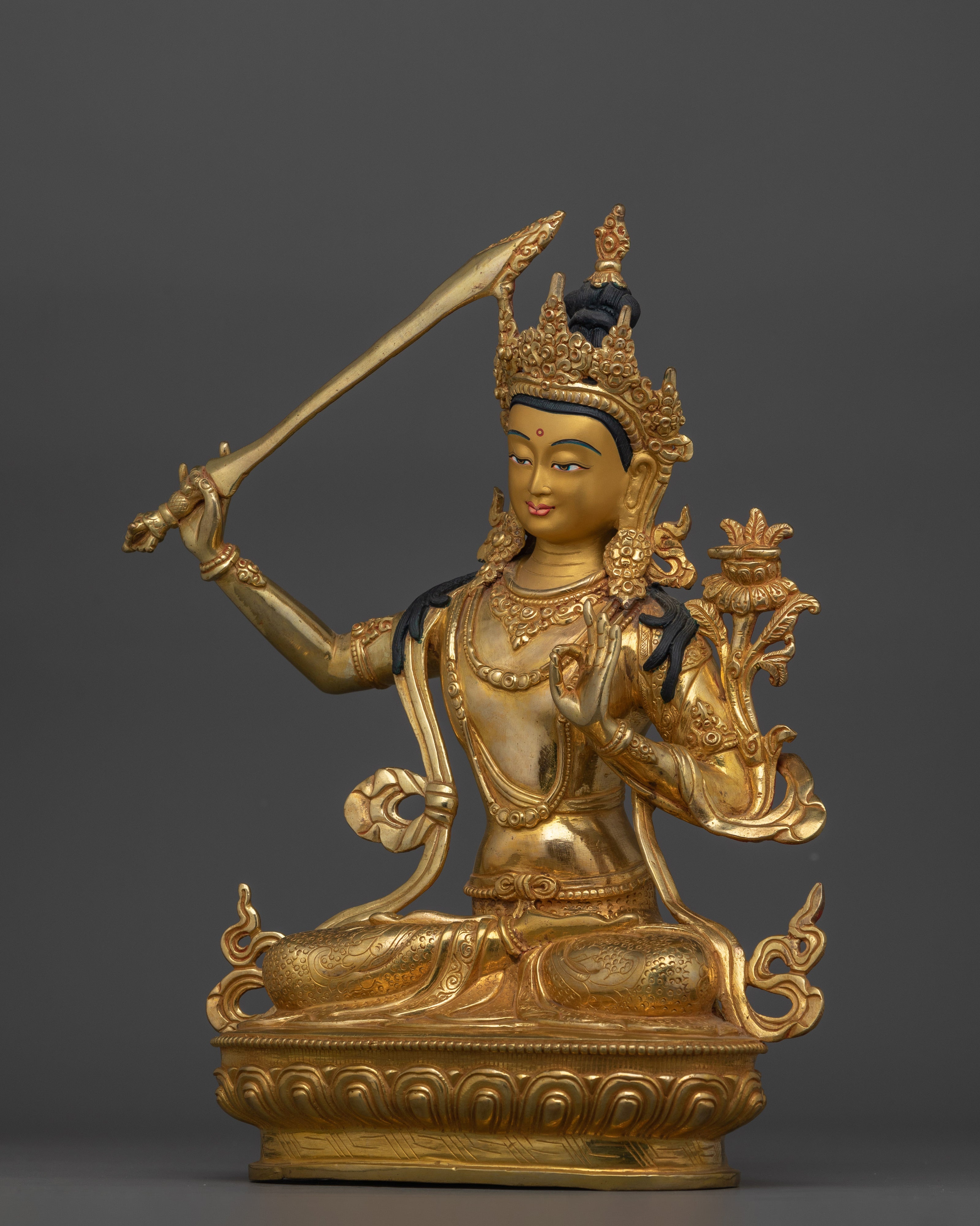 Manjushri Statue for Dharma Decor | Deity with The Power of Wisdom