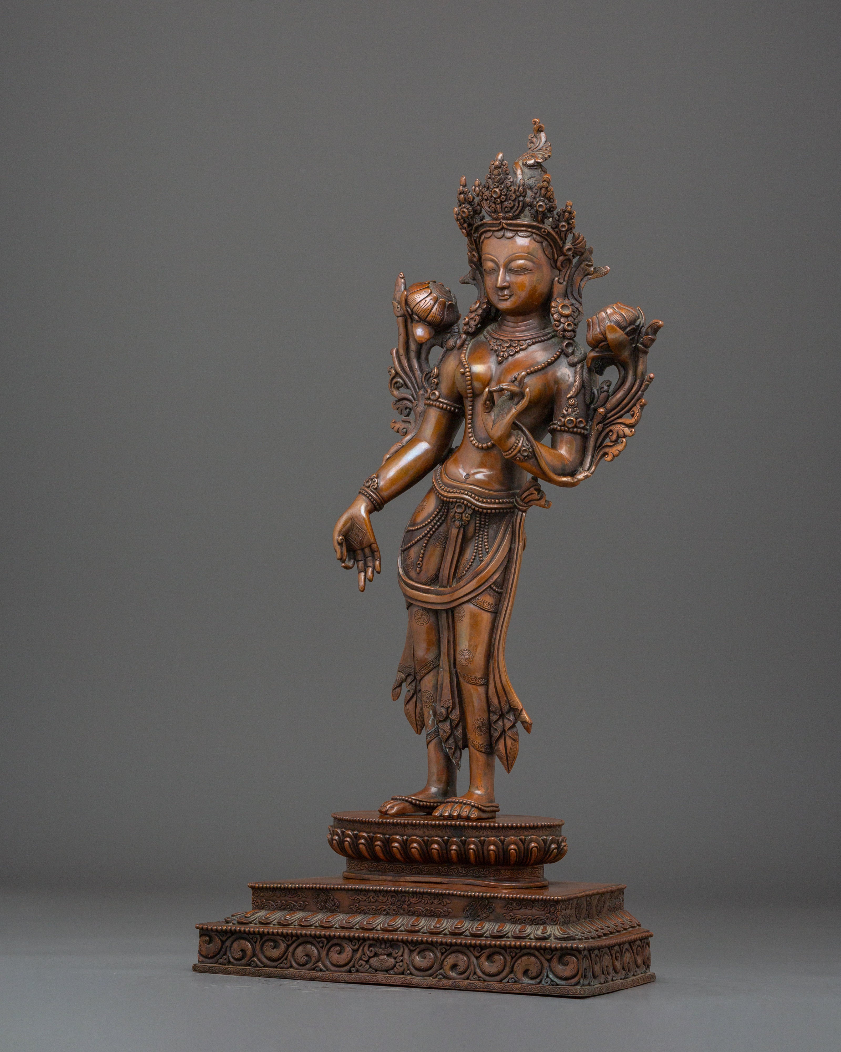 Sacred Mother of Liberation Standing Green Tara Statue | Mother of All Buddhas