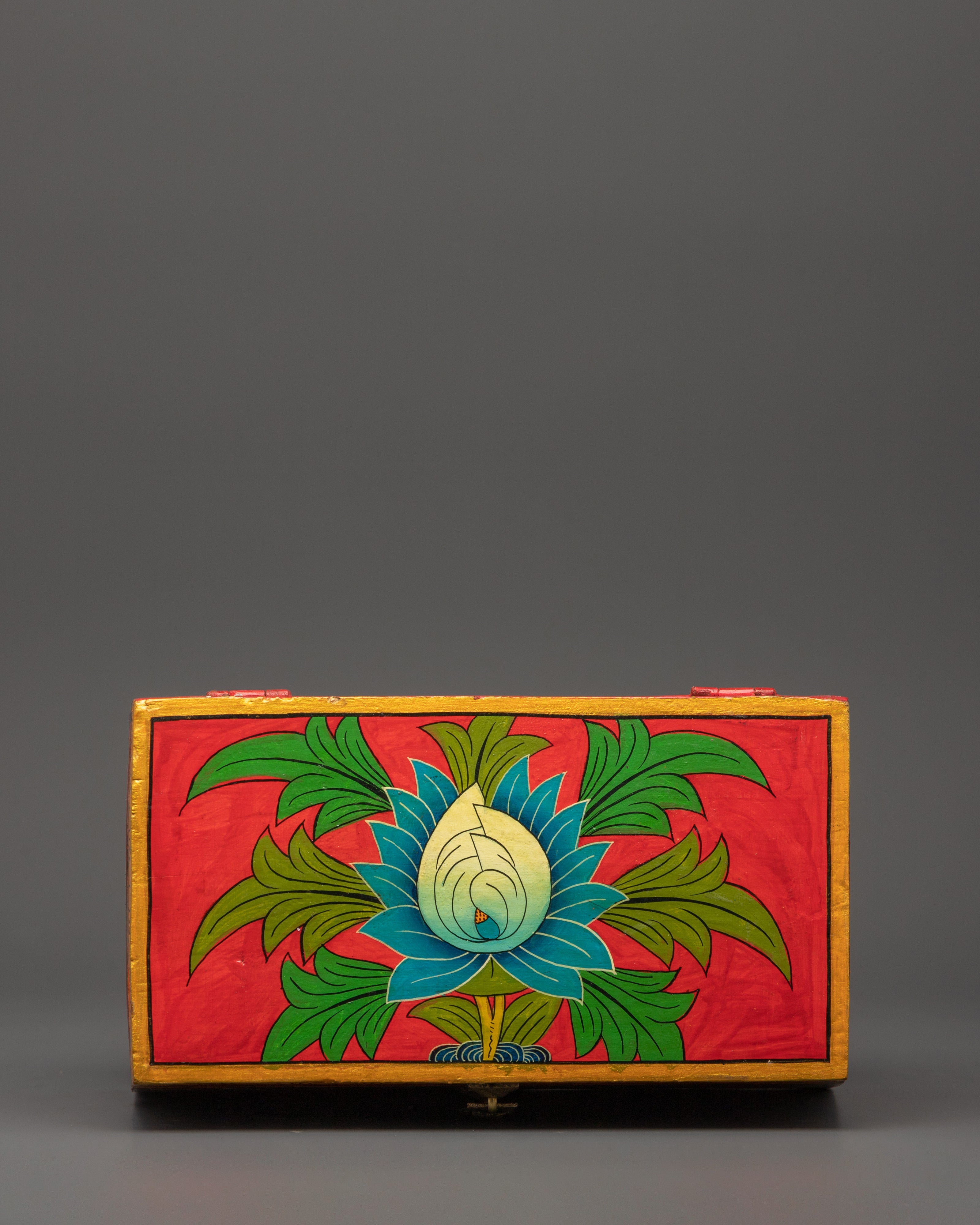 Tibetan Altar Wooden Box | Shakyamuni Buddha and Medicine Buddha