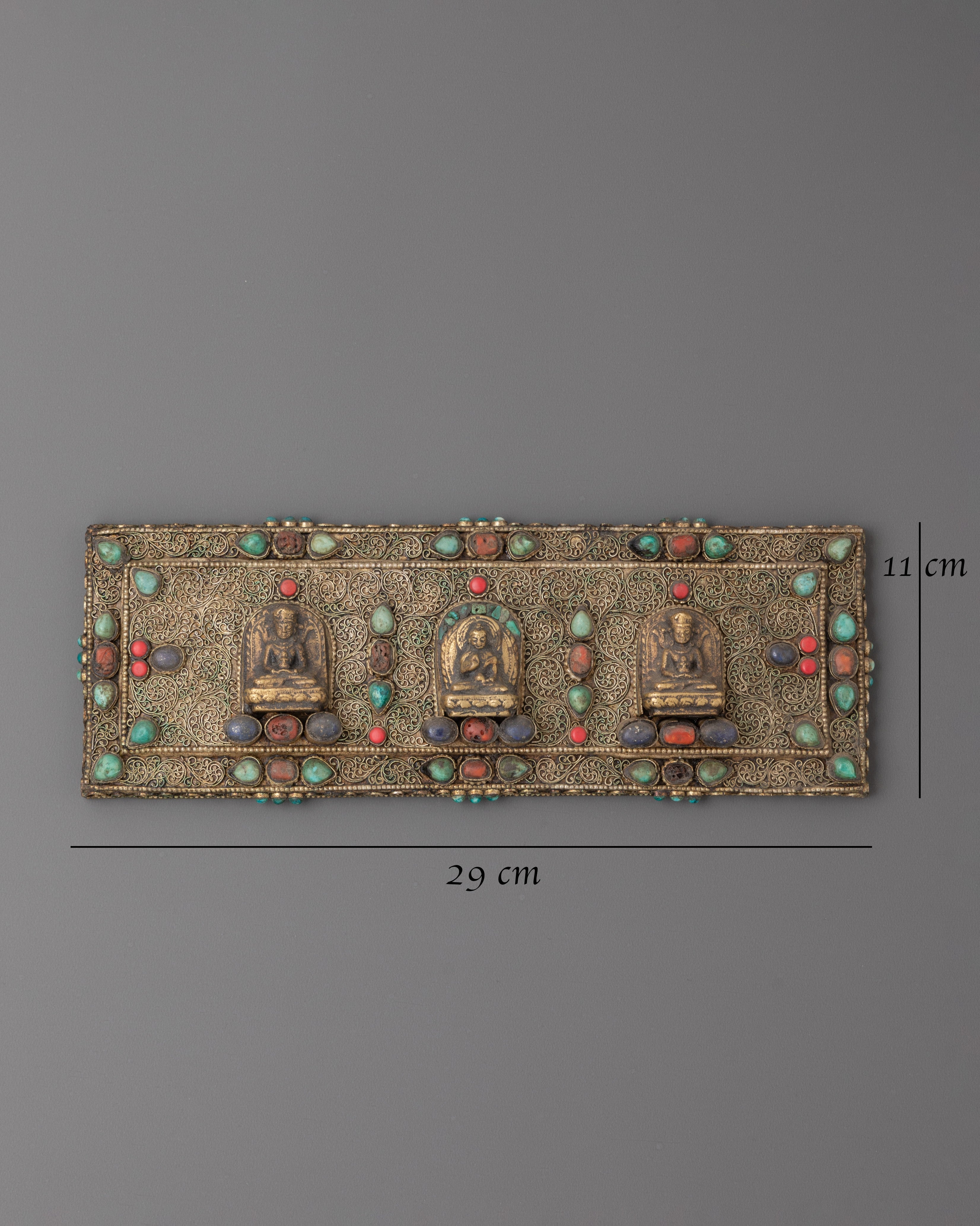 Sacred Traditional Tibetan Buddhist Prayer Book | Copper Silver Prayer Text