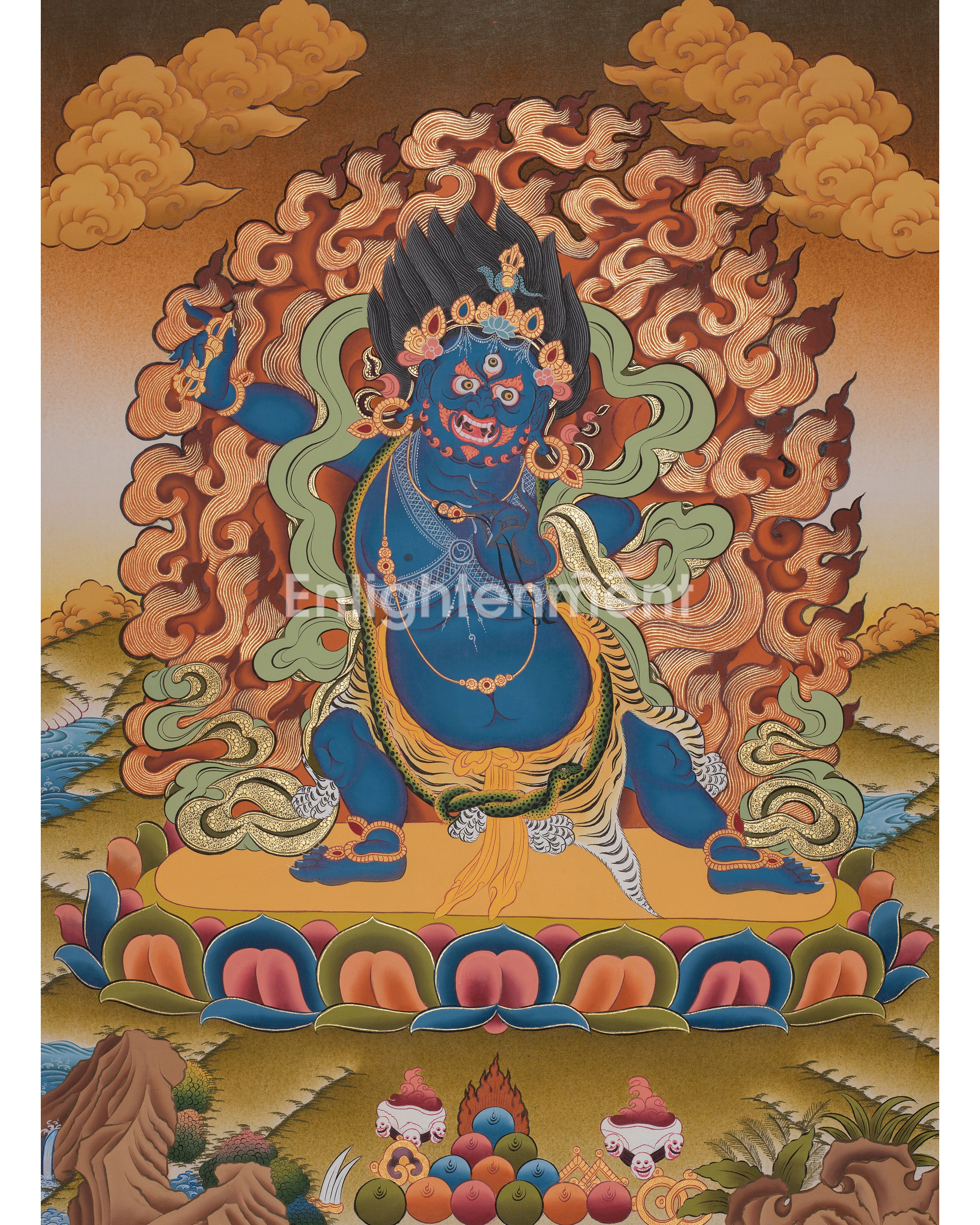 Vajrapani Bodhisattva Thangka Painting | Vairocana Buddha Thangka | Buddhist Art