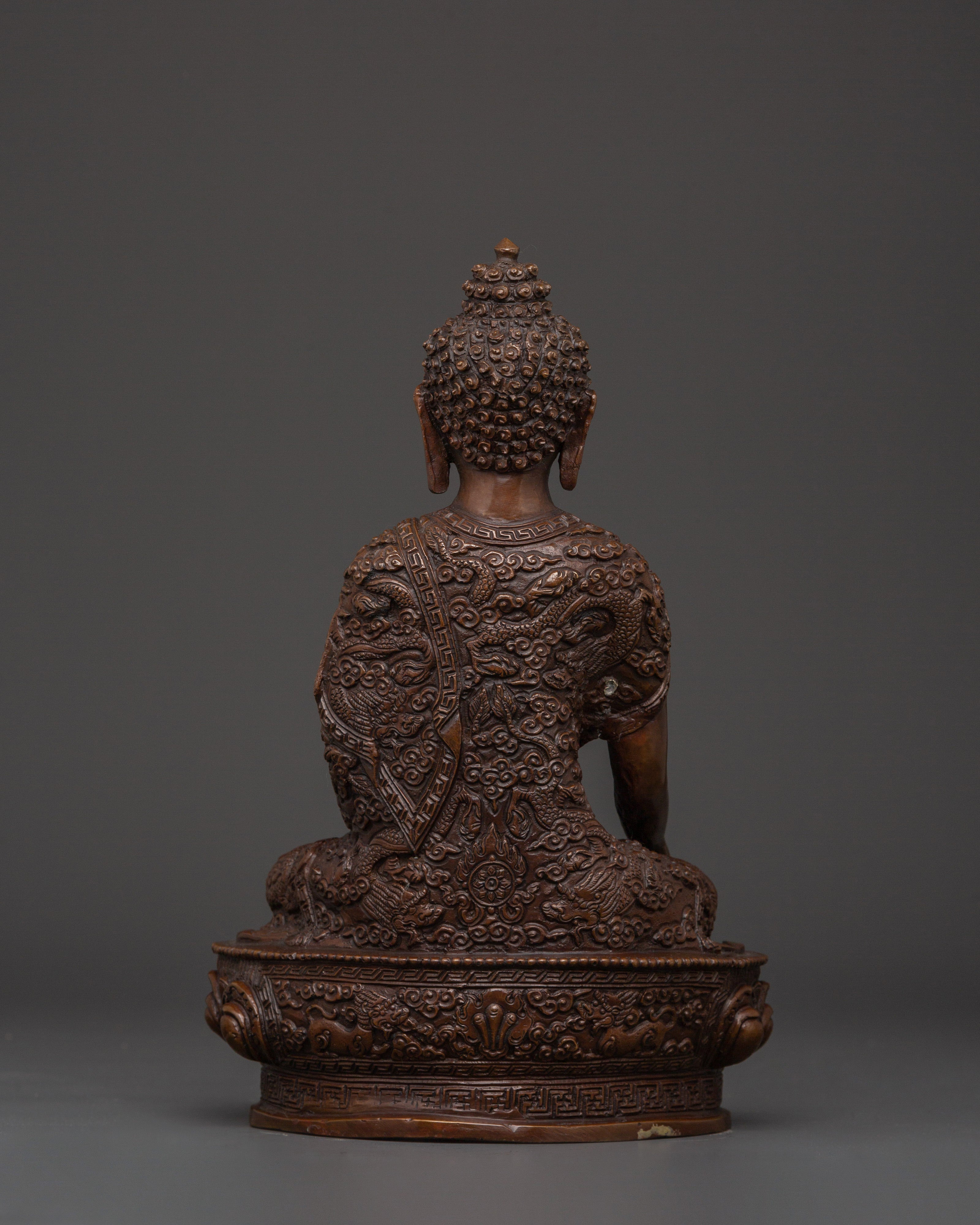 Shakyamuni Buddha Meditation Statue | Handcrafted Oxidized Copper Figurine
