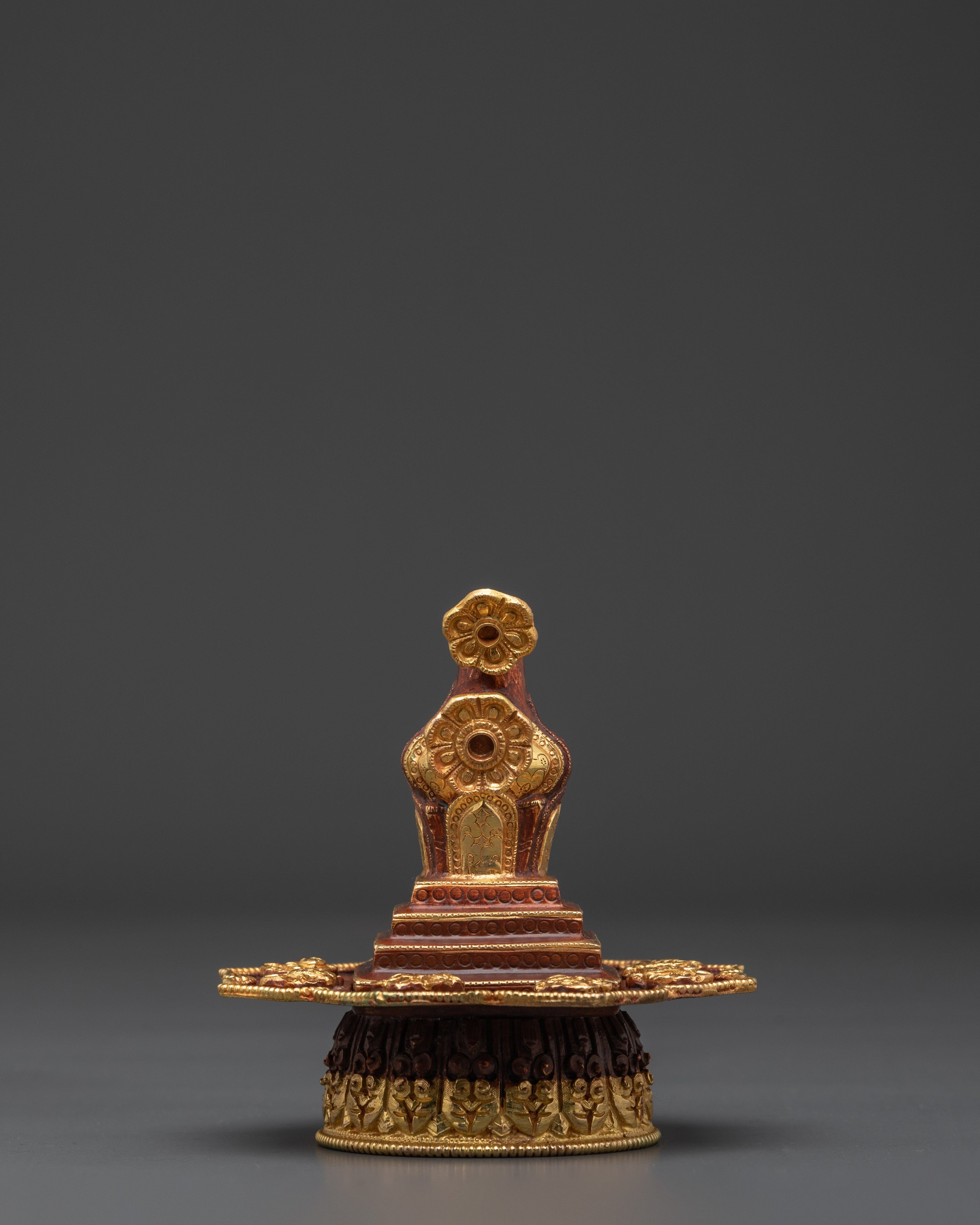 Handcrafted Tibetan Torma Offering | Copper Body, Gold Plated