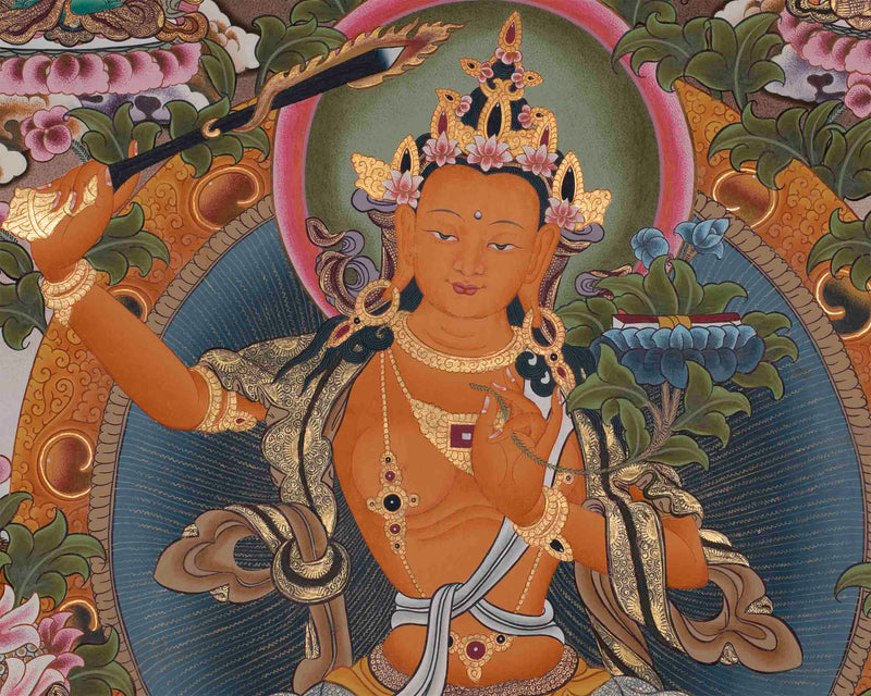 Pancha Manjushri Thangka | Enlightened Buddhist Art