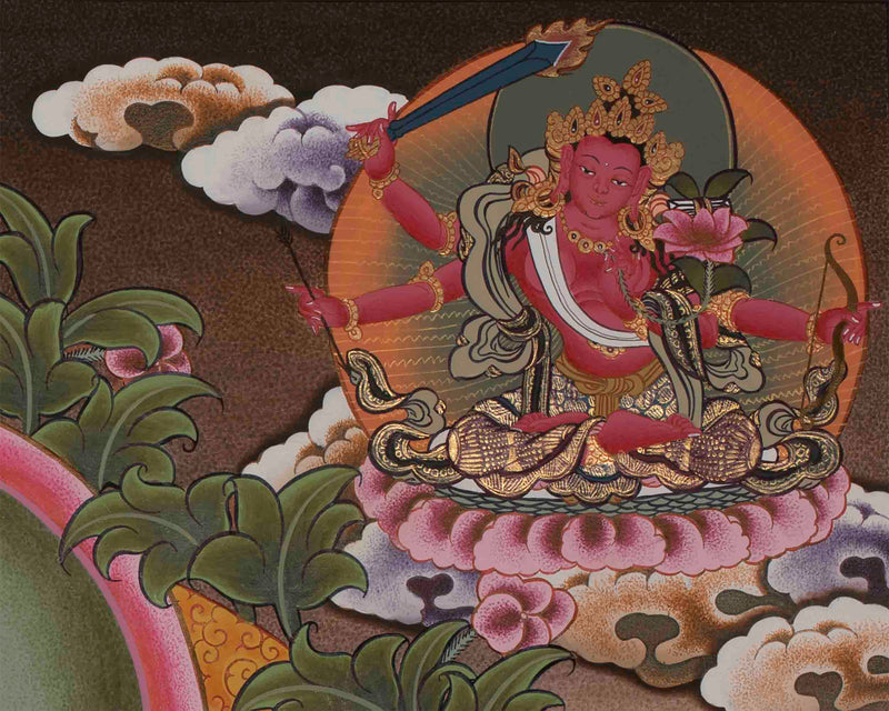 Pancha Manjushri Thangka | Enlightened Buddhist Art