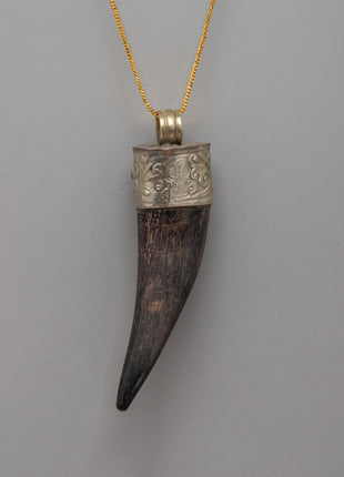 Ethically Sourced Goat Horn Coral Pendant | Spiritual Protection and Elegance
