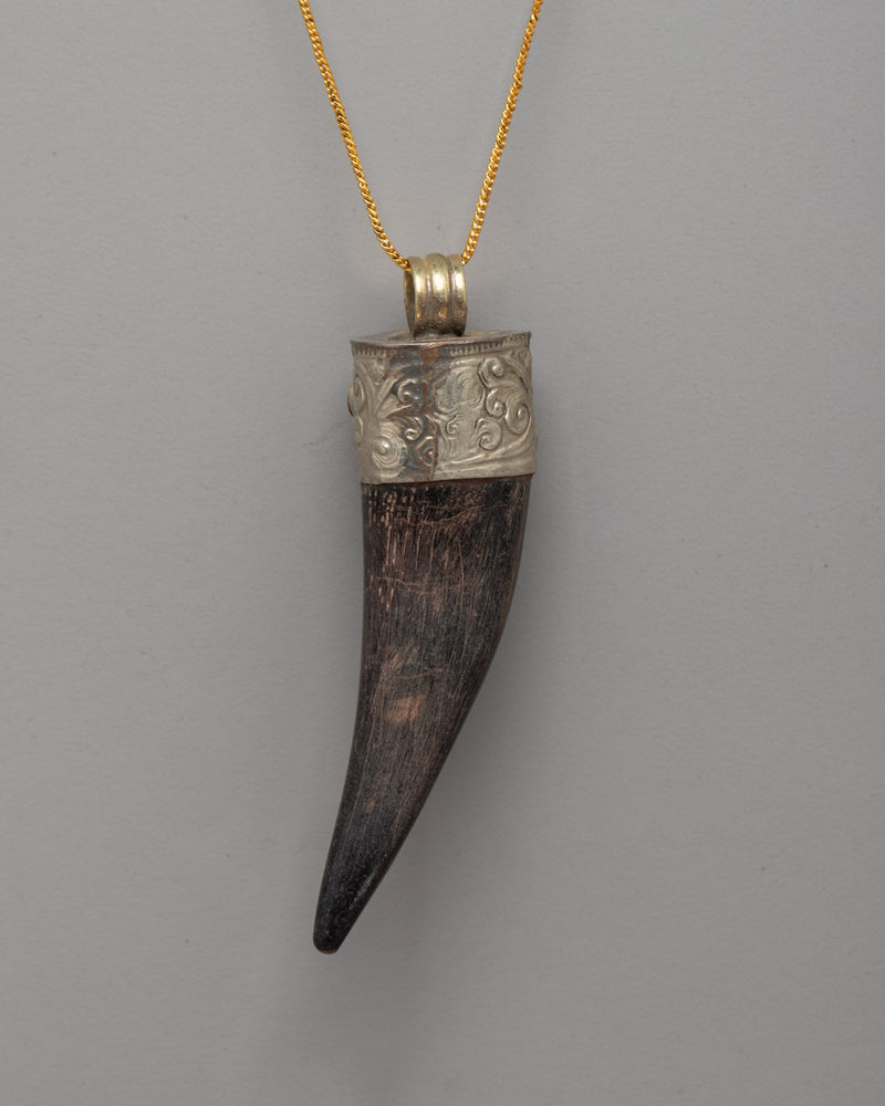 Ethically Sourced Goat Horn Coral Pendant | Spiritual Protection and Elegance