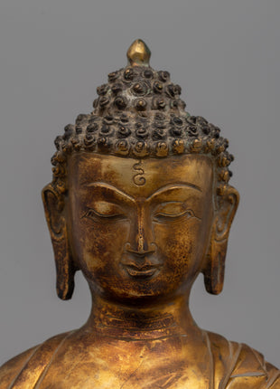 Handcrafted Buddha Head Figurine | Traditional Copper Art for Mindfulness and Harmony