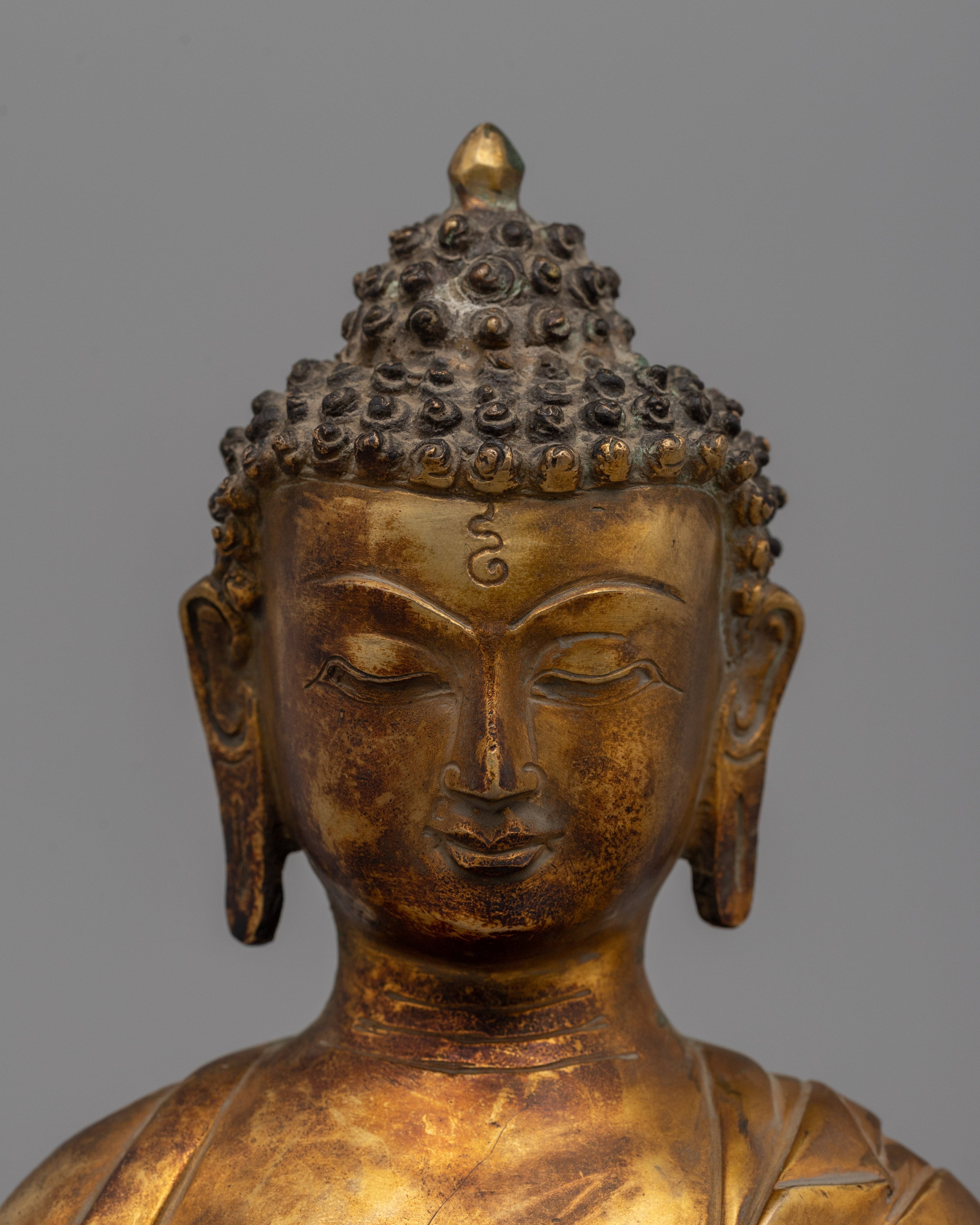 Handcrafted Buddha Head Figurine | Traditional Copper Art for Mindfulness and Harmony