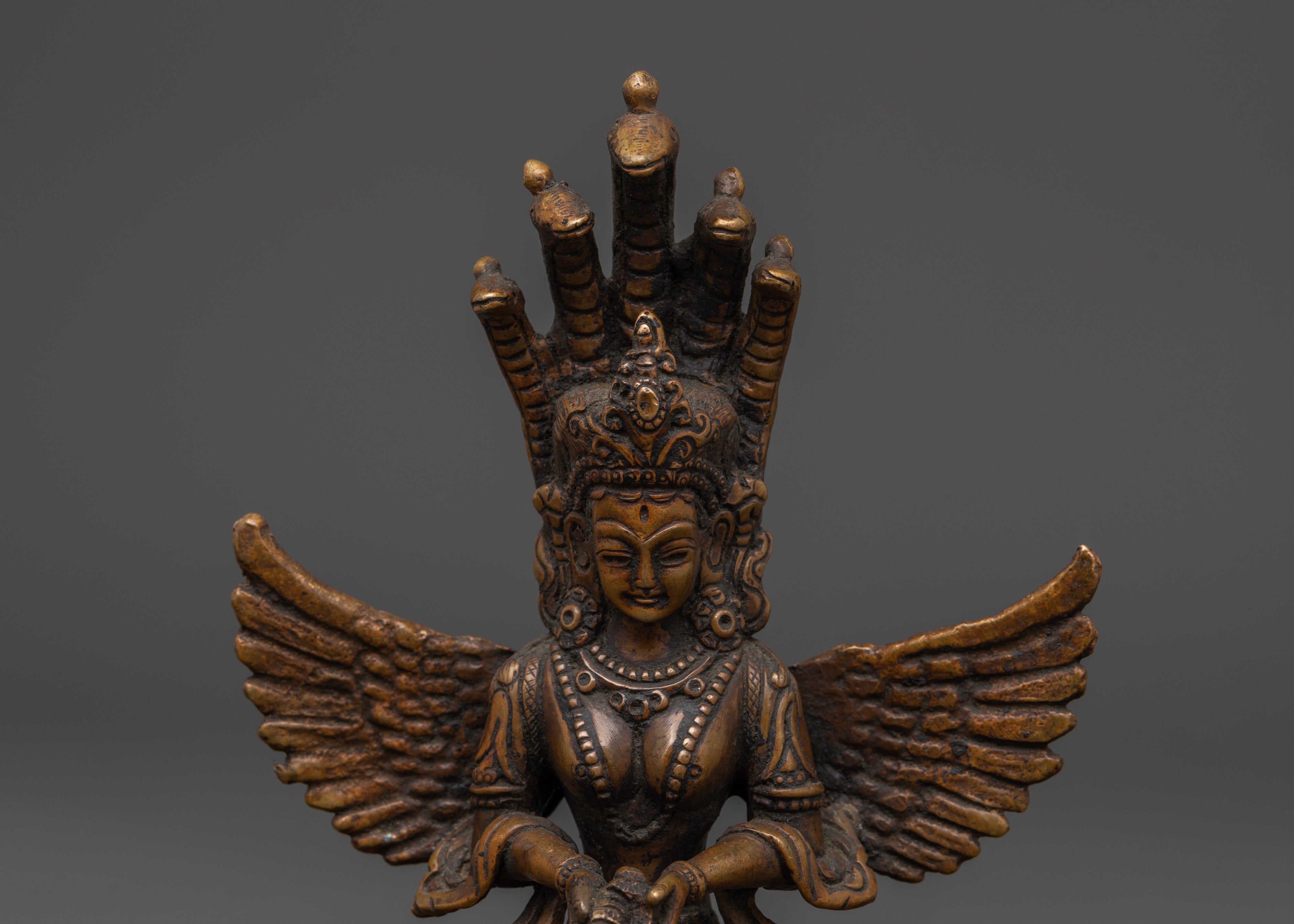 Divine Serpent Deity Naga Kanya Statue | Tibetan Buddhist Snake Goddess Sculpture