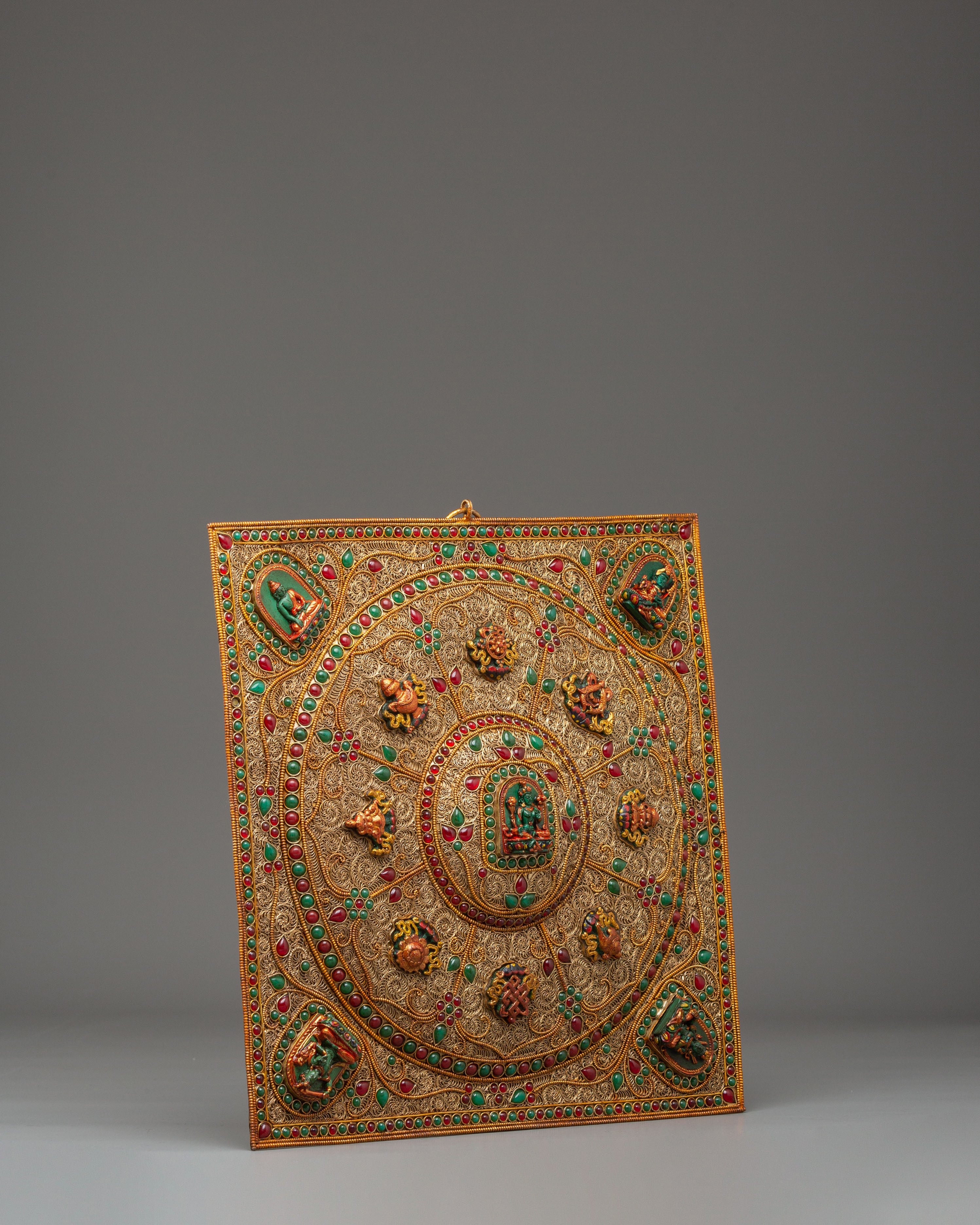 Sacred Tibetan Wall Hanging with Buddhist Deities | Symbol of Protection