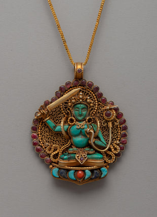 Manjushri Ghau Locket | Sacred Symbol of Wisdom and Protection