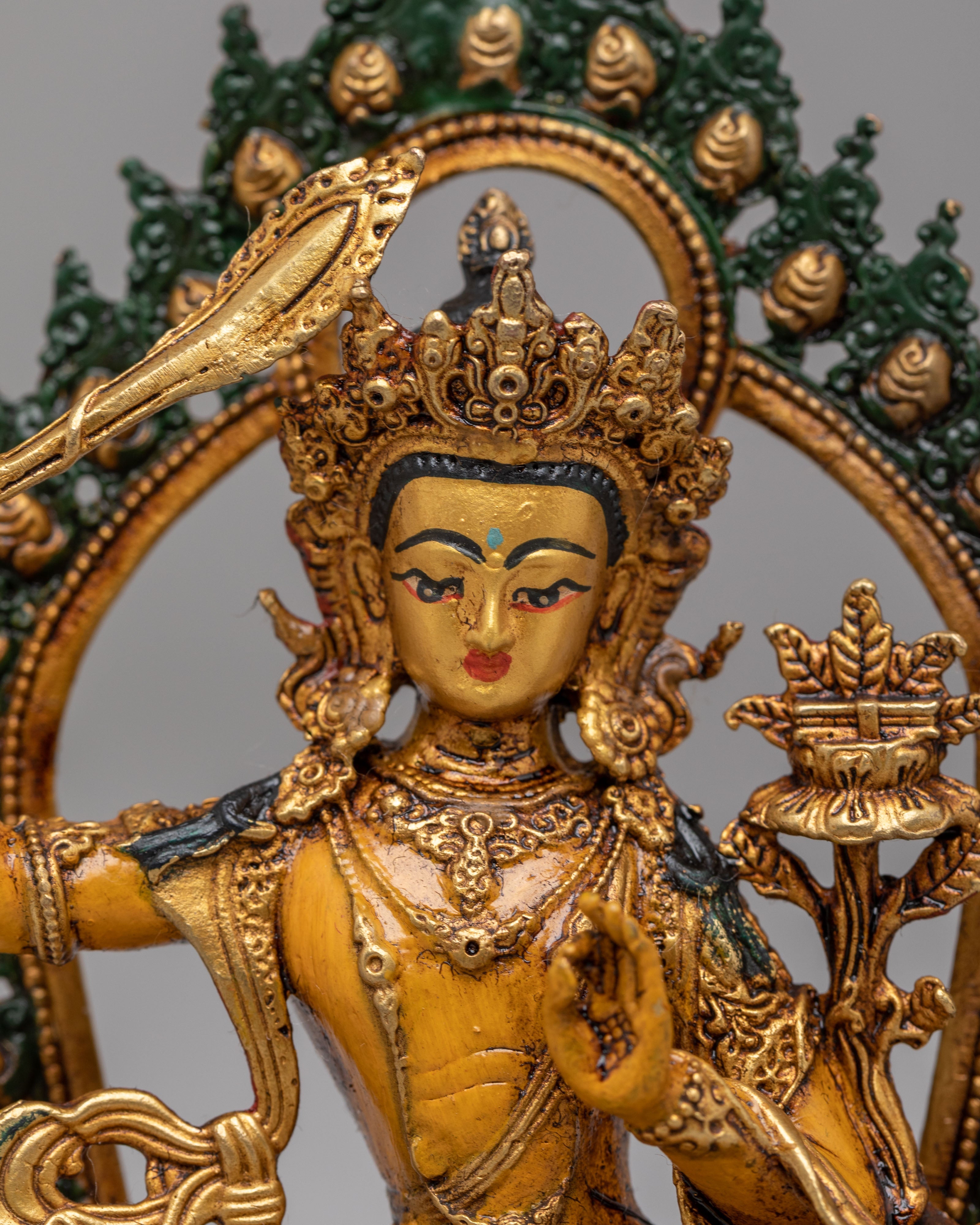 Ceremonial Manjushri Shrine Statue | Wisdom and Meditation Statue