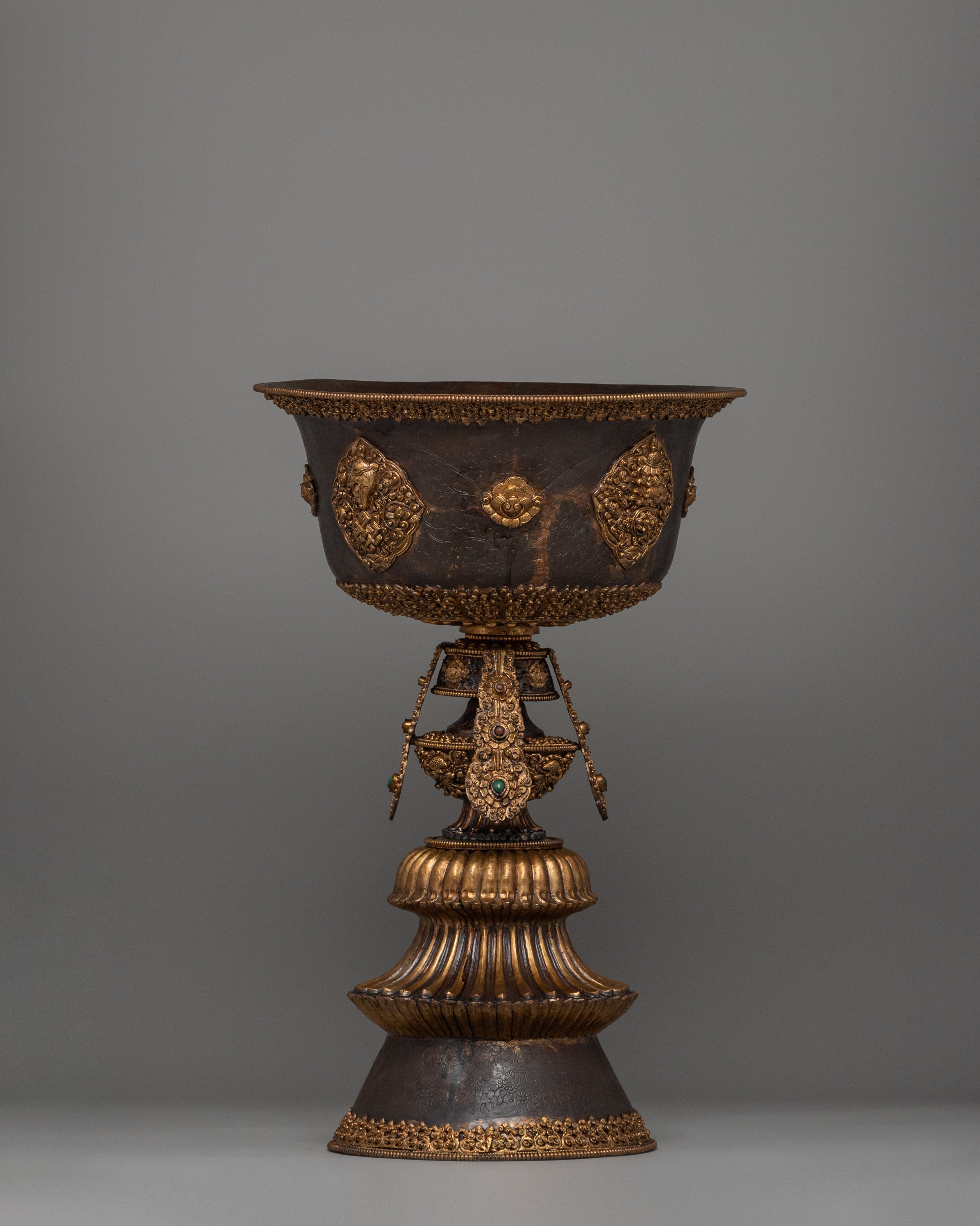Traditional Tibetan Copper Made Butter Lamp | A Sacred Offering Light
