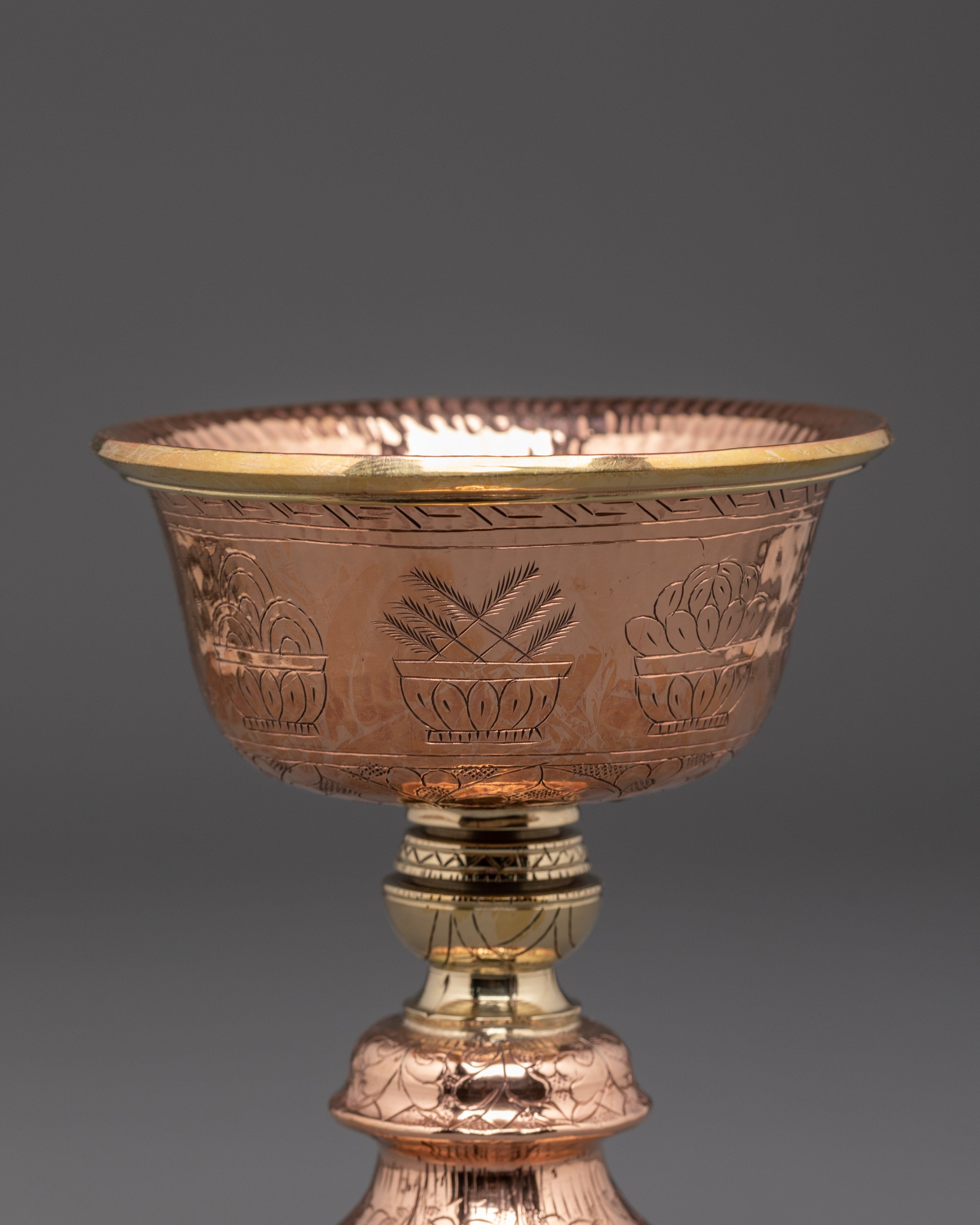 Traditional Handcrafted Butter Lamp | Copper Brass Lamp for Prayer