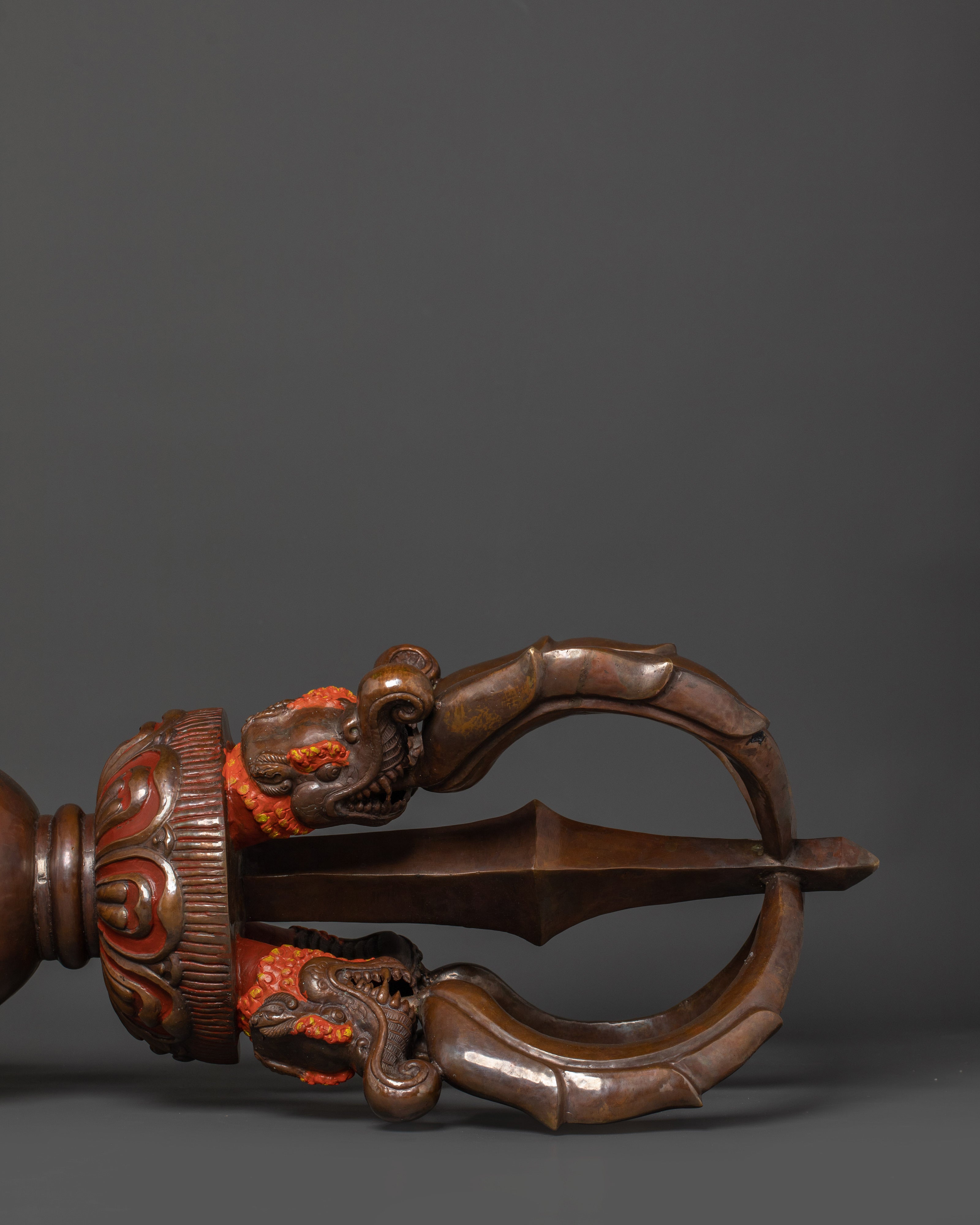 Sacred Oxidized Copper Vajra | Spiritual Protection Artifact