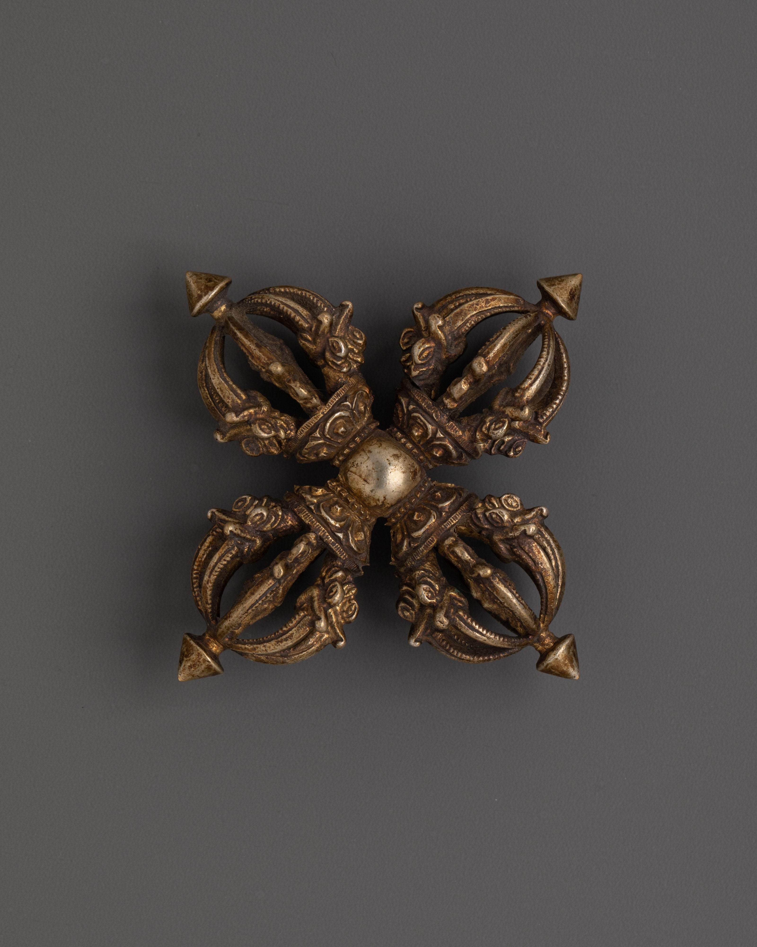 Handmade Vishwo Vajra Chakra Tool | Copper & Gold Plated Vajra