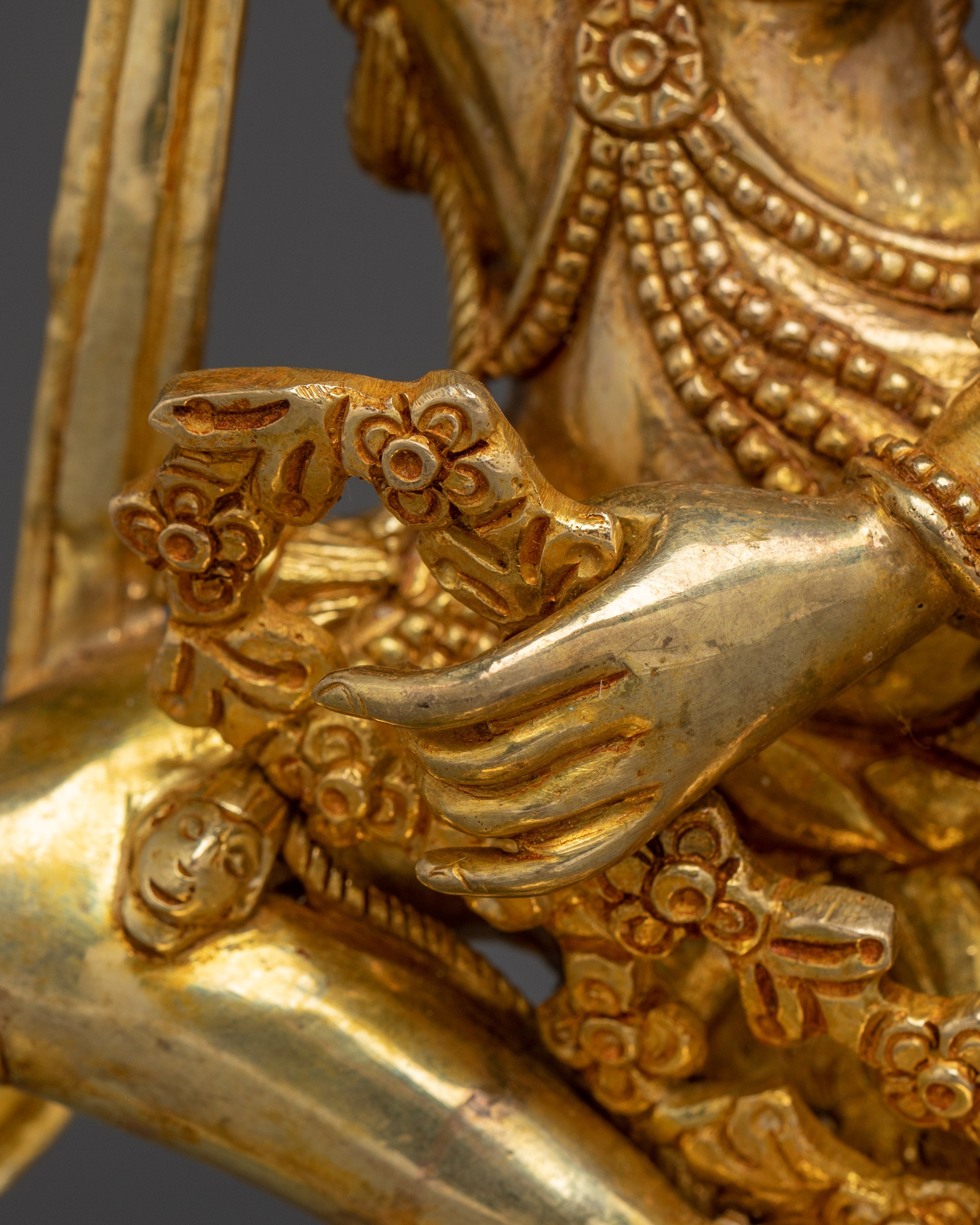 Goddess of Magnetism Kurukulla Statue | Tibetan Copper Gold Plated Deity
