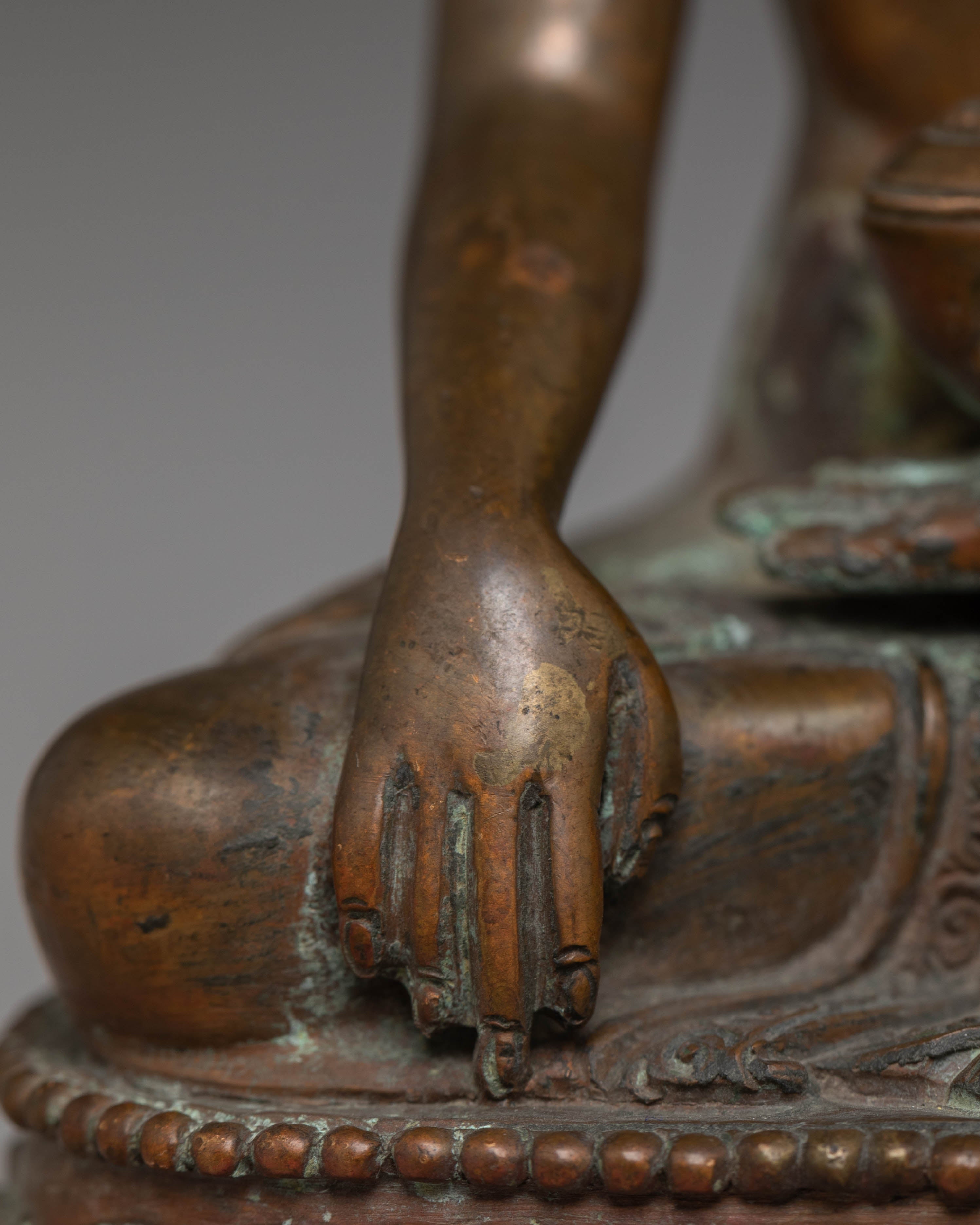 Oxidized Copper Statue of Shakyamuni Buddha | Symbol of Enlightenment