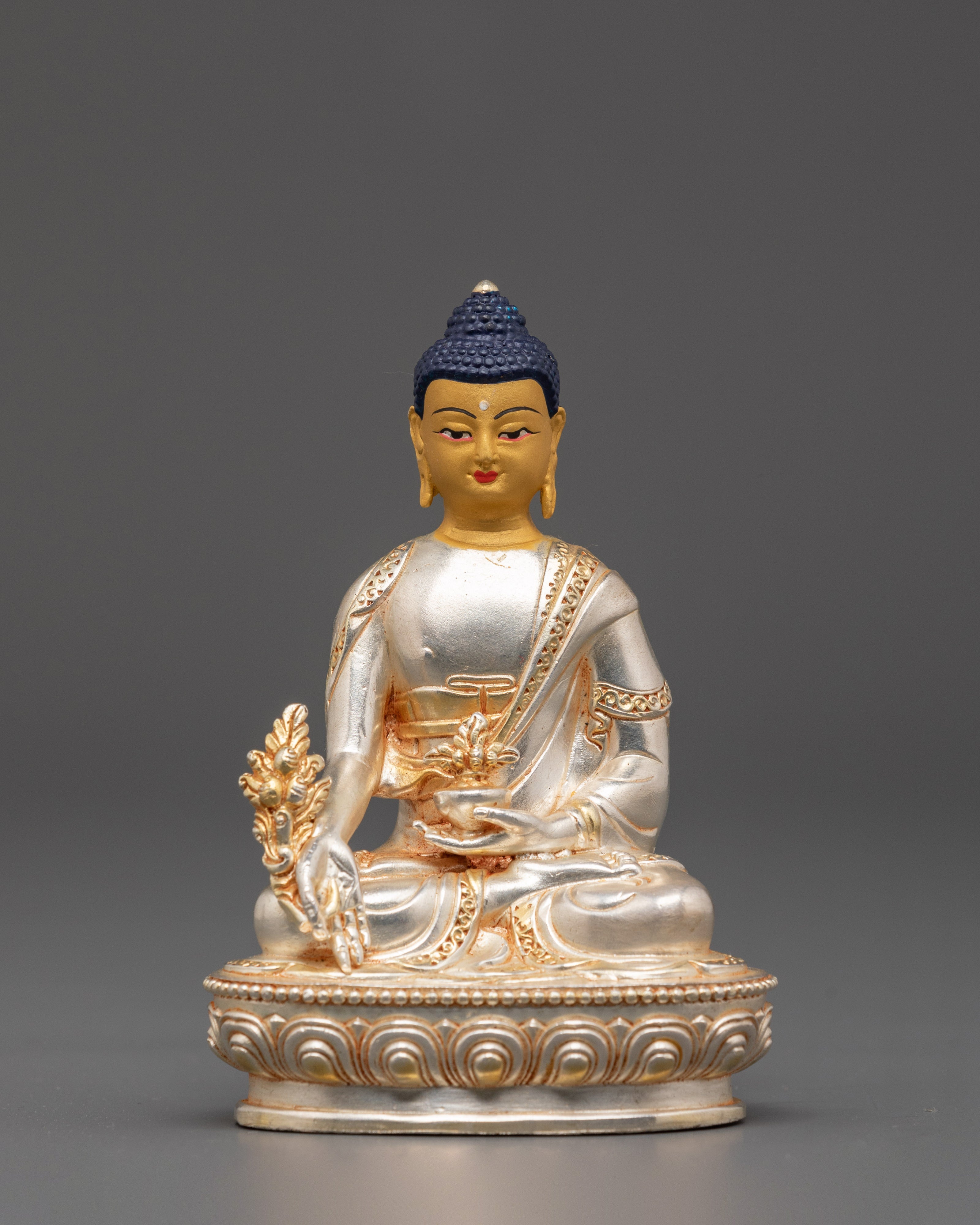 Silver Plated Medicine Buddha | Healing Buddhist Figurine