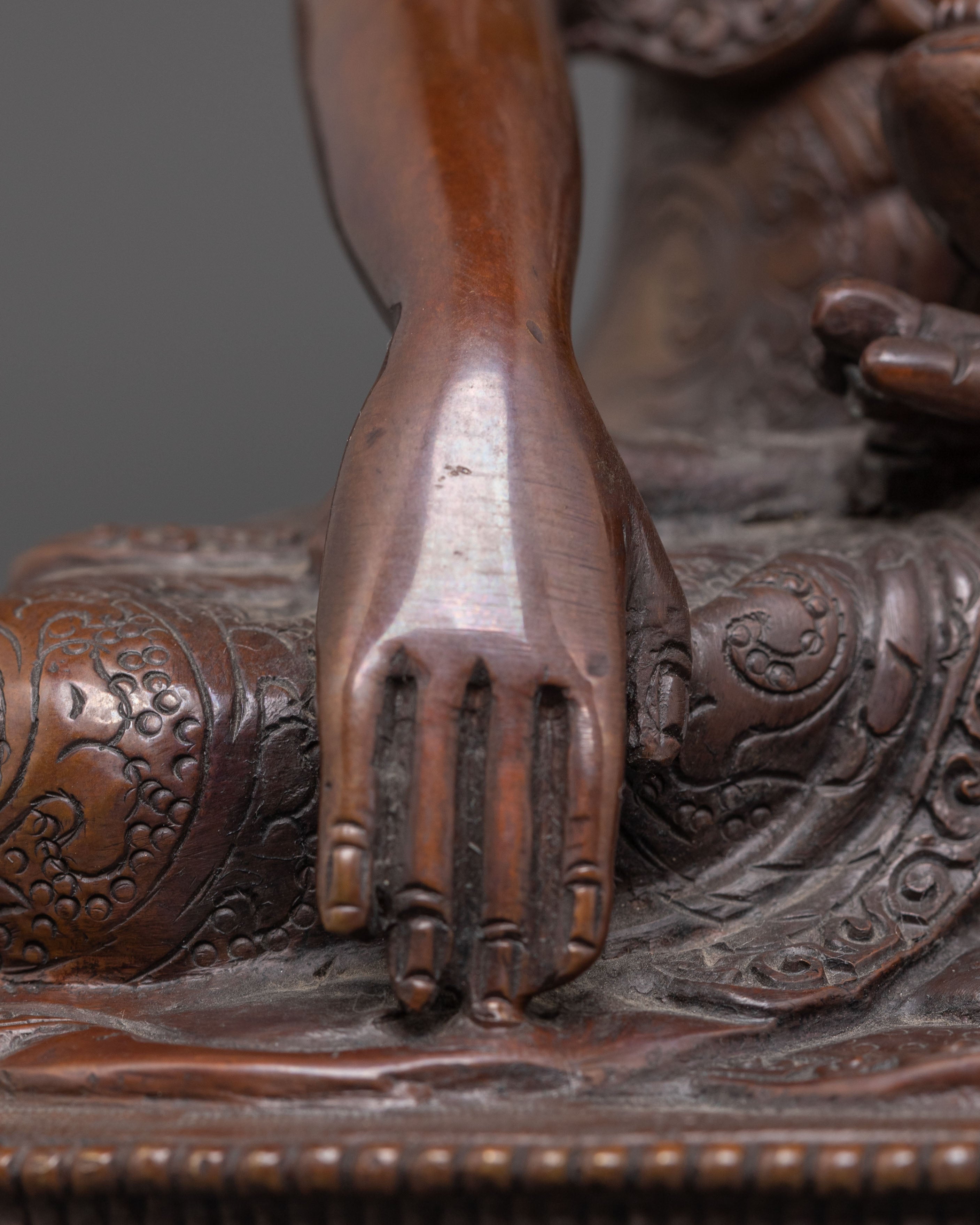 Handcrafted Tibetan Oxidized Shakyamuni Buddha Copper Art